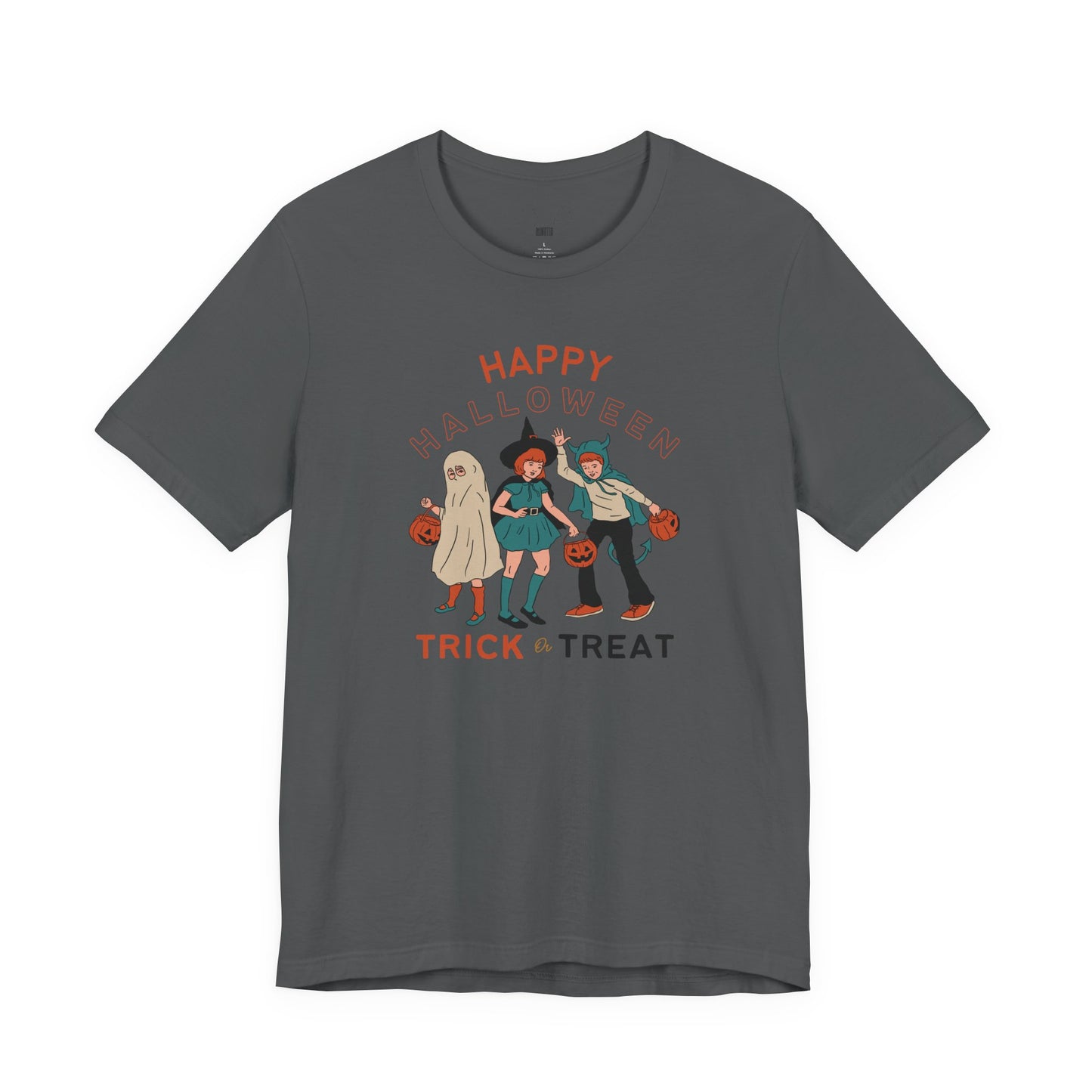 Happy Halloween Trick or Treat Vintage Vibe Tee โ Bella+Canvas 3001