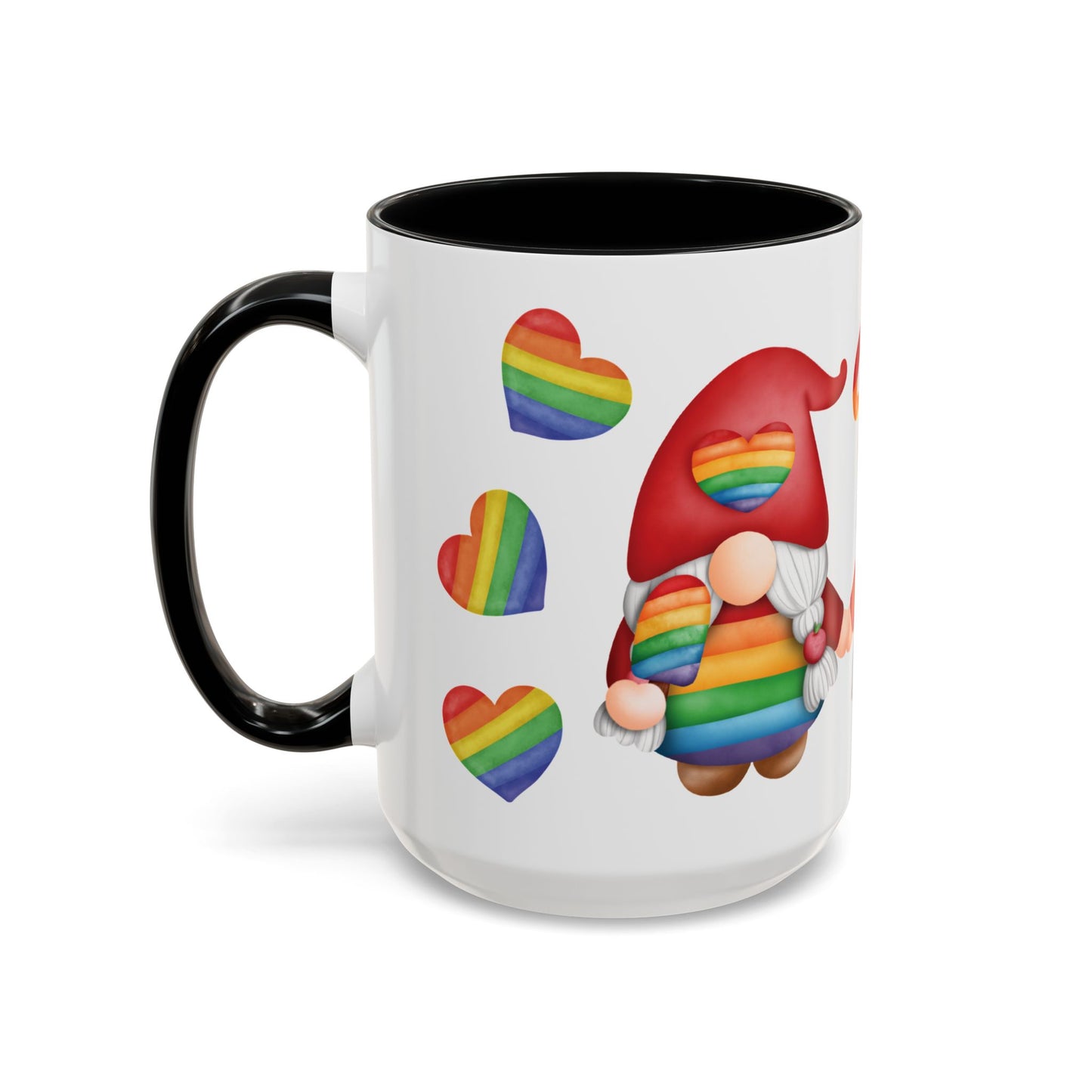 Pride Gnome Accent Mug | Rainbow Love Coffee Cup | 11oz & 15oz