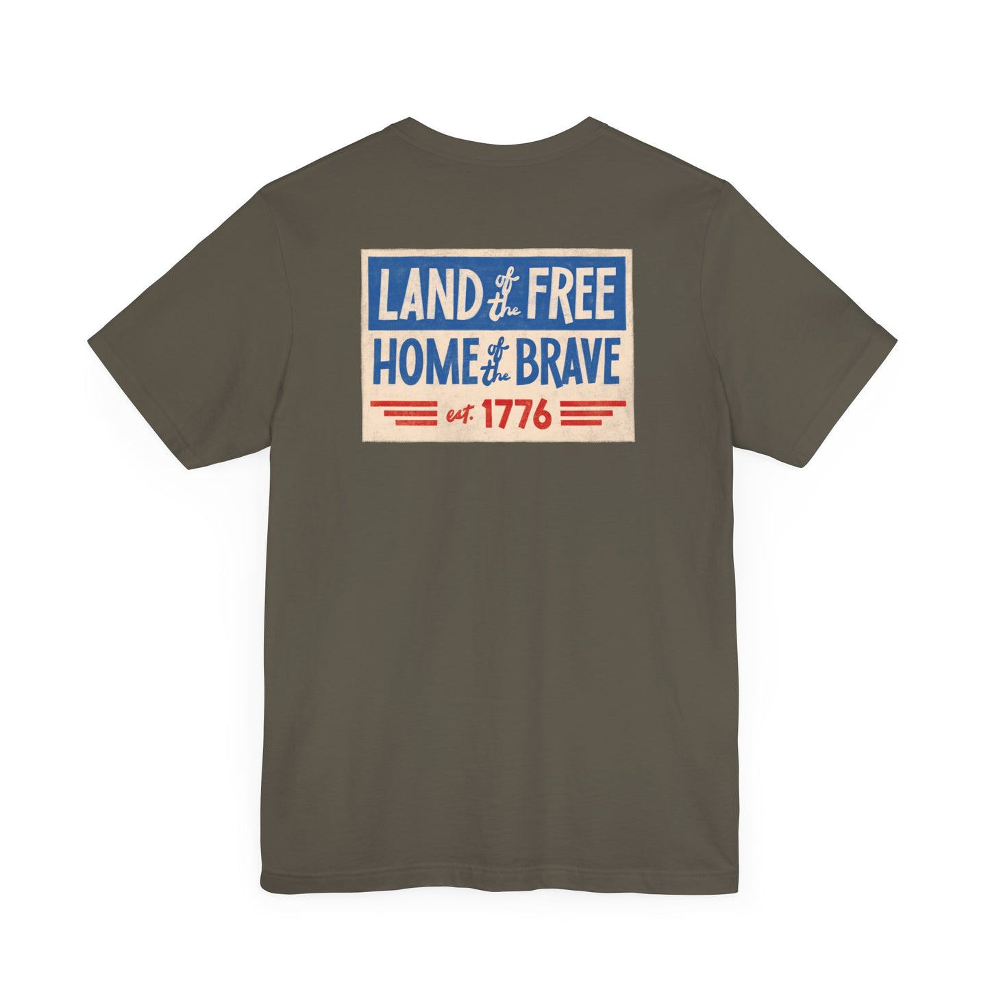 Happy 4th / Land of the Free Tee – Dual-Sided Print – Unisex Bella + Canvas Jersey T-Shirt