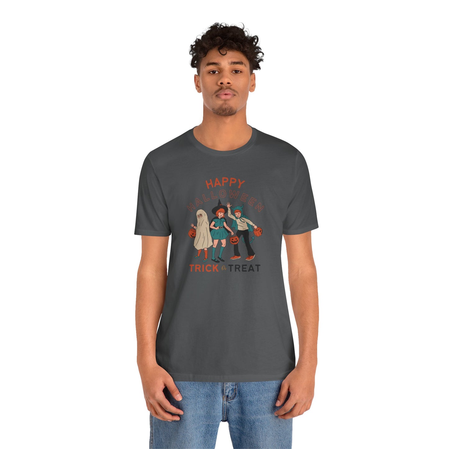 Happy Halloween Trick or Treat Vintage Vibe Tee โ Bella+Canvas 3001