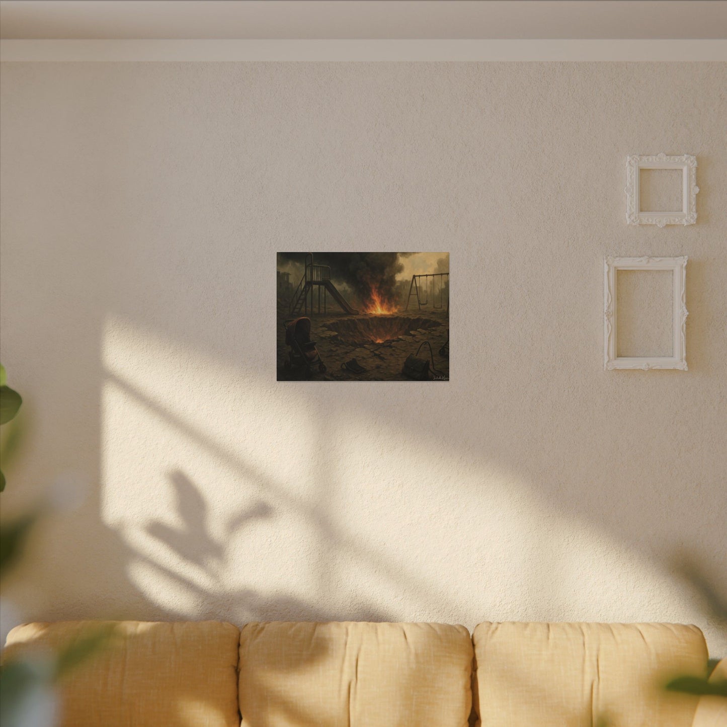 Apocalyptic Playground Canvas Print – Dark Surreal Landscape Wall Art – Post-Apocalyptic Home Décor