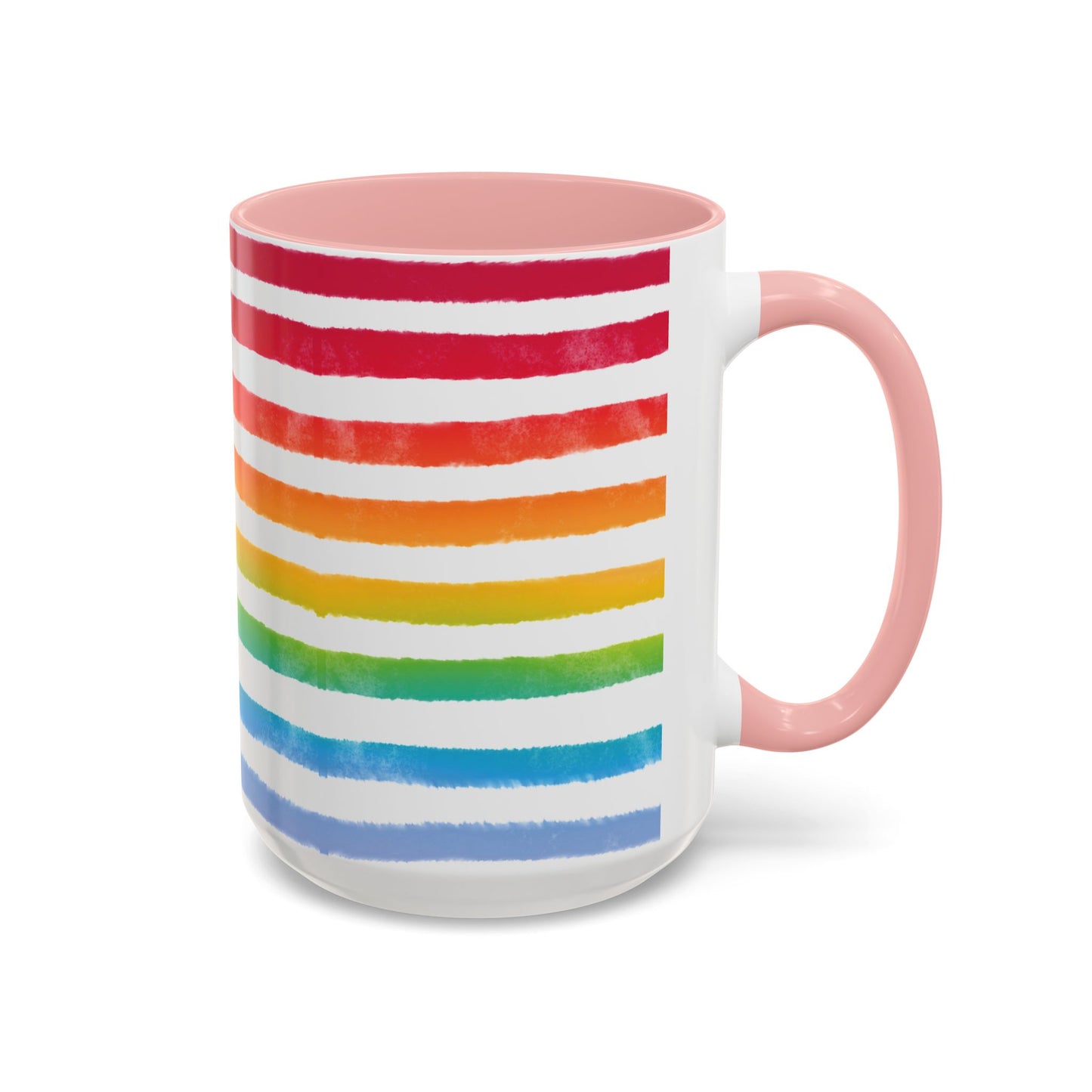 π Bold Rainbow Stripes Pride Mug | 11oz/15oz | Purple Accent