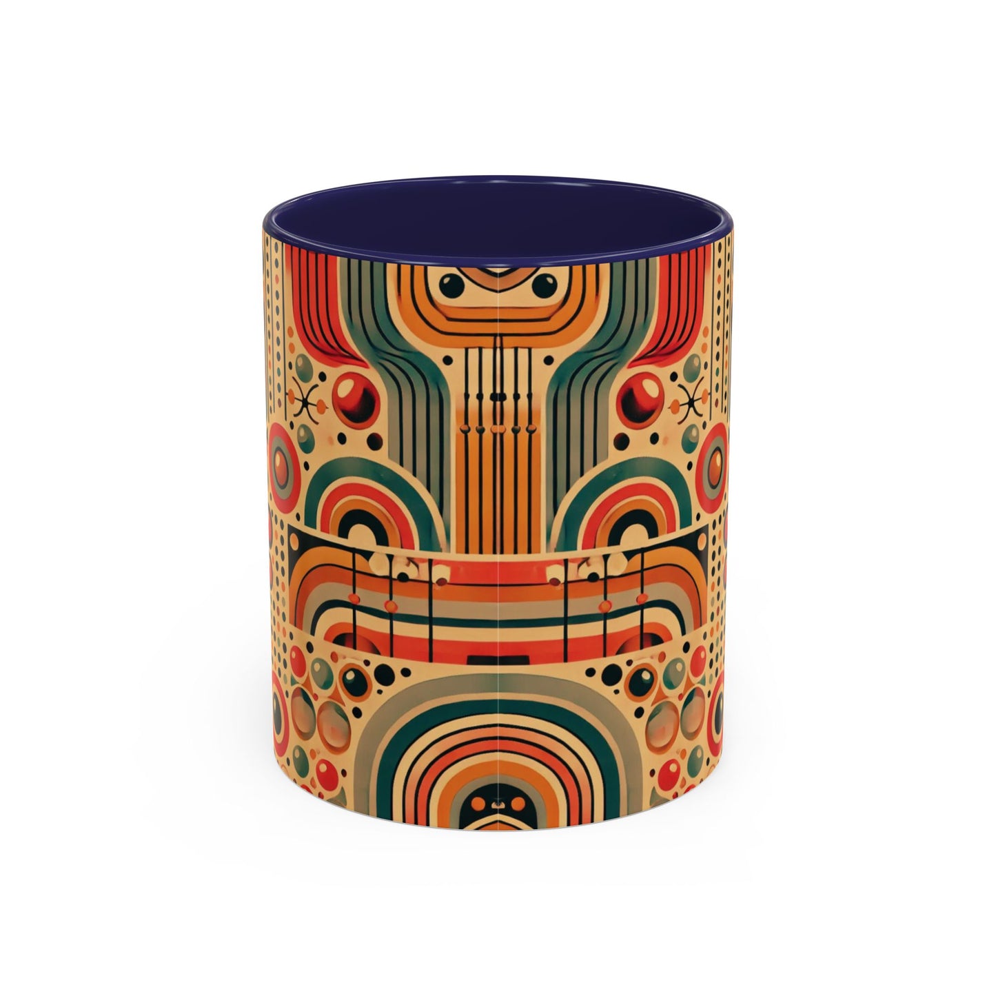 πΏ Retro Boho Accent Coffee Mug | 11oz & 15oz Ceramic Cup | Custom Colors Available