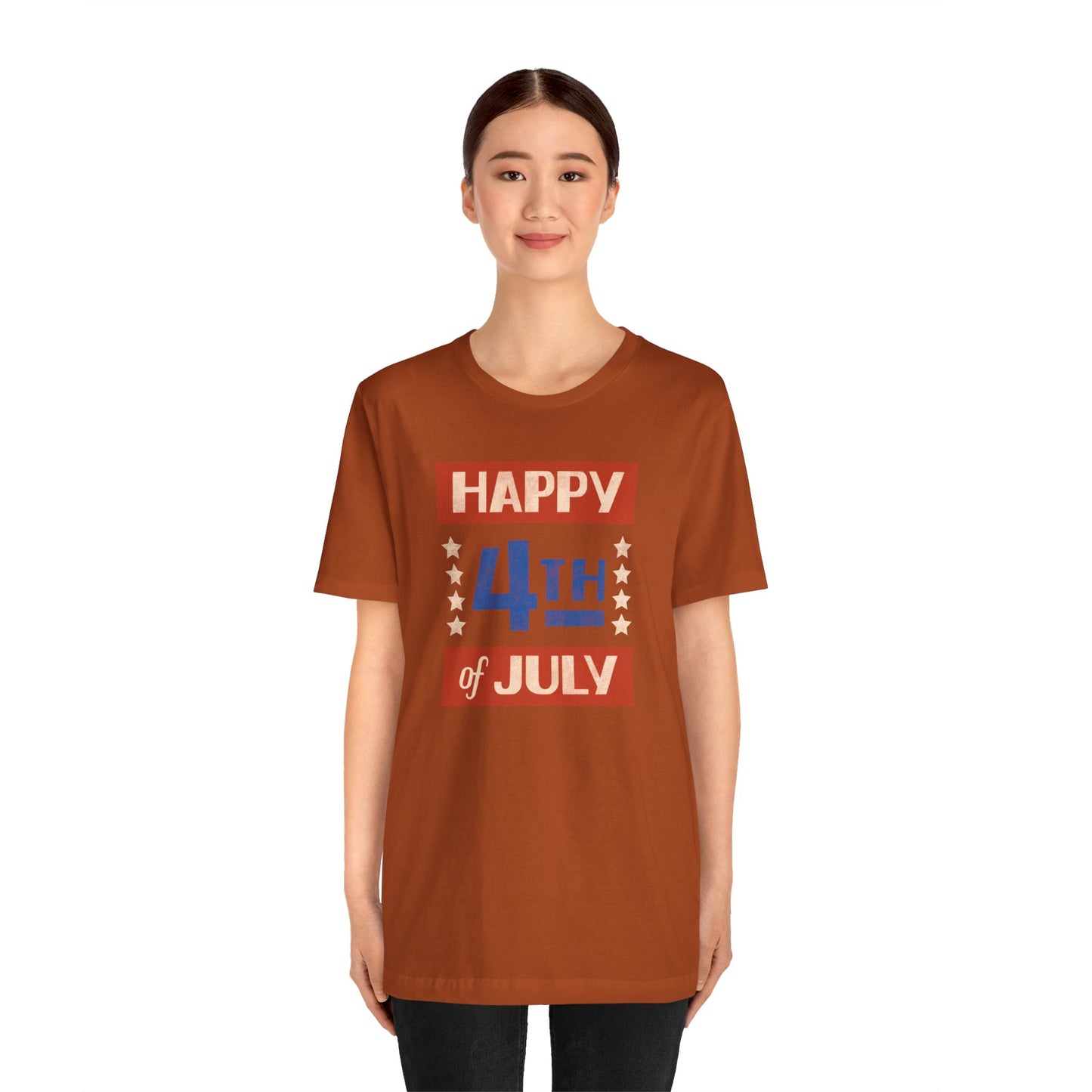 Happy 4th / Land of the Free Tee – Dual-Sided Print – Unisex Bella + Canvas Jersey T-Shirt