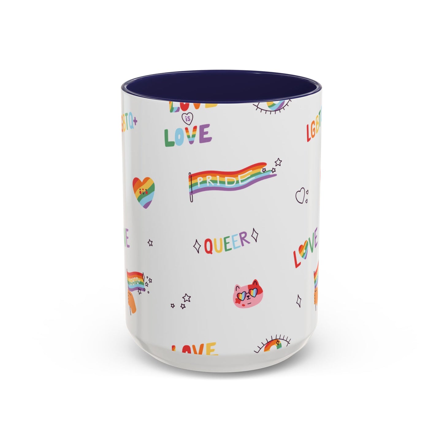 Minimalist Pride Accent Mug | LGBTQ+ Love Ceramic Cup | 11oz & 15oz