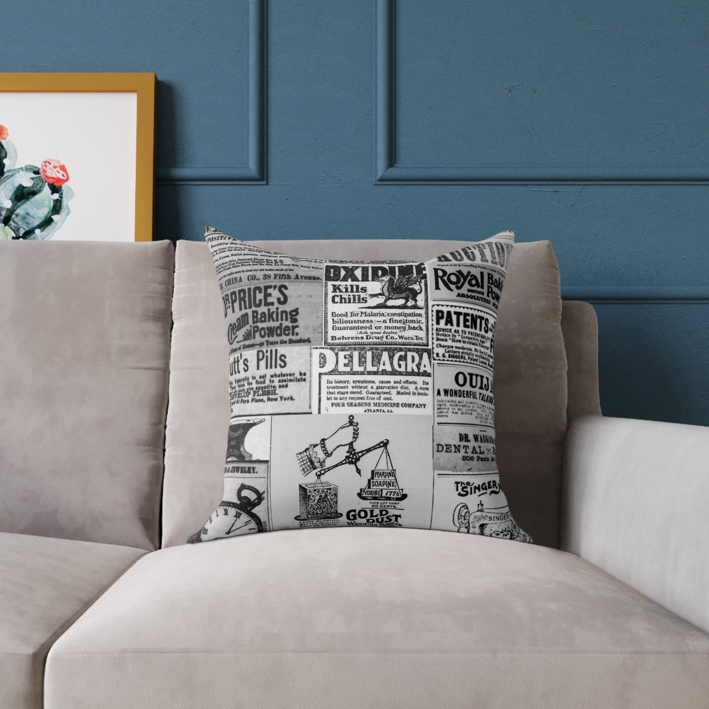 Occult Americana β Vintage Ads Collage Art - CanvasThrow Pillow