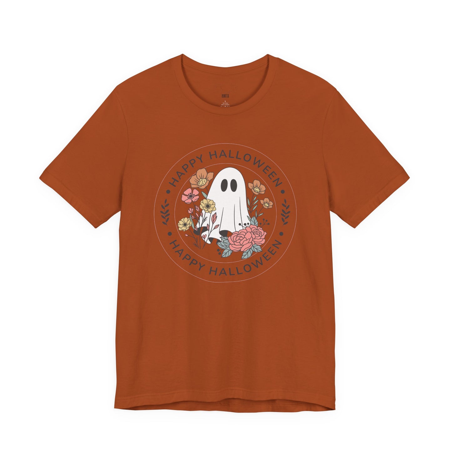 Happy Halloween Floral Ghost Tee – Bella+Canvas 3001