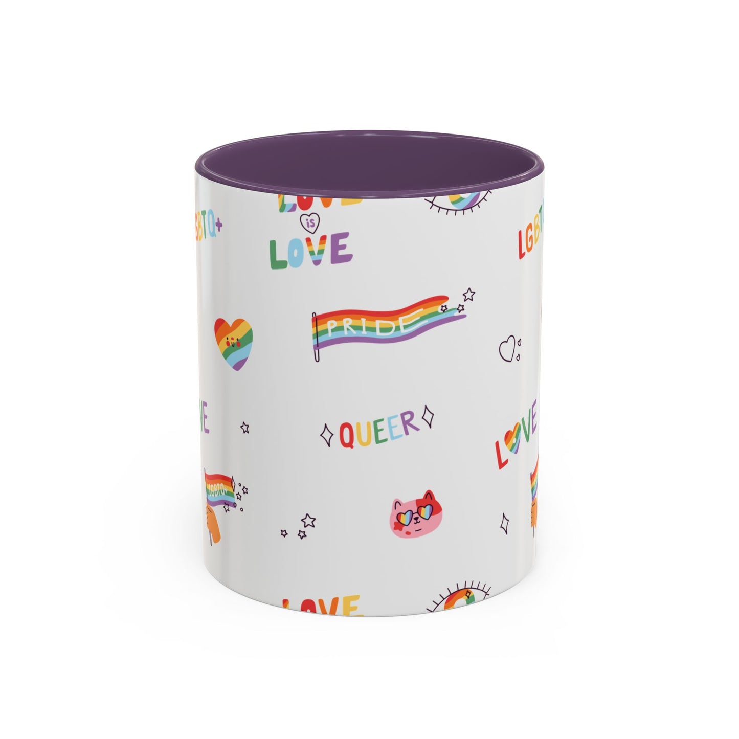 Minimalist Pride Accent Mug | LGBTQ+ Love Ceramic Cup | 11oz & 15oz