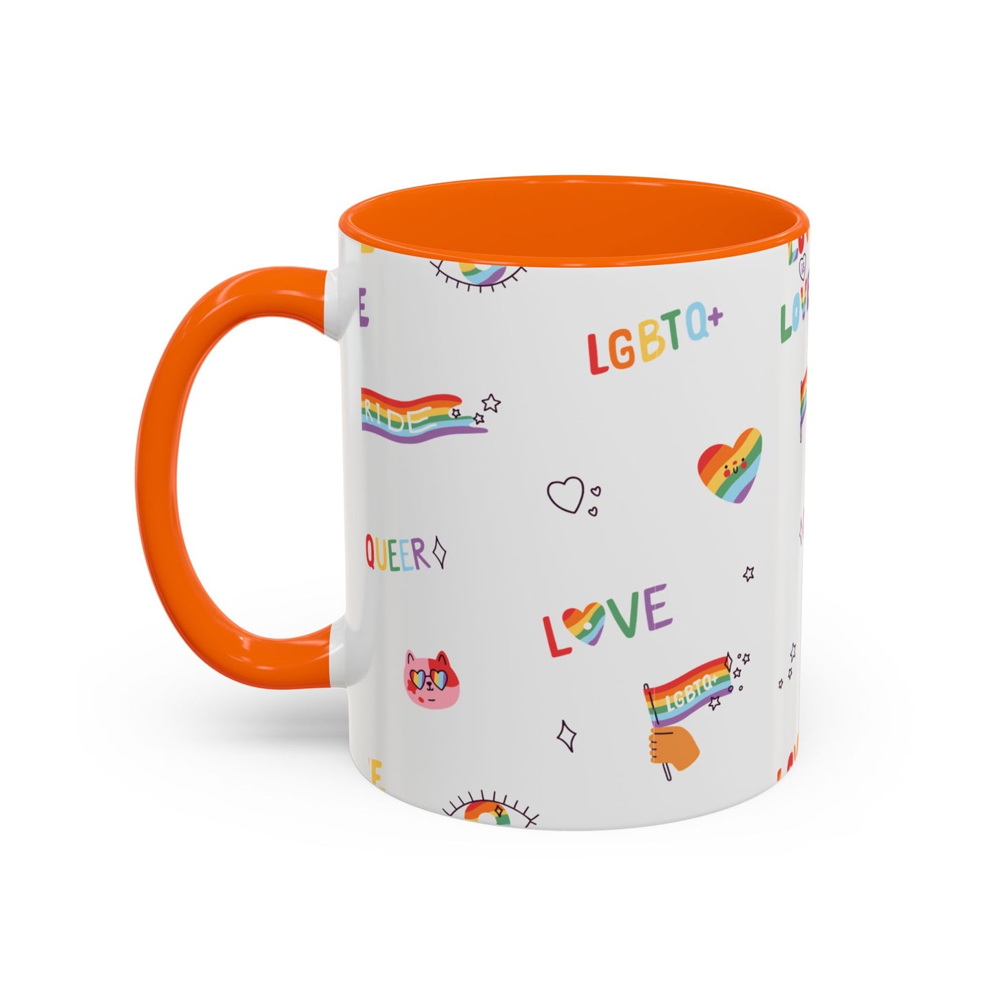 Minimalist Pride Accent Mug | LGBTQ+ Love Ceramic Cup | 11oz & 15oz