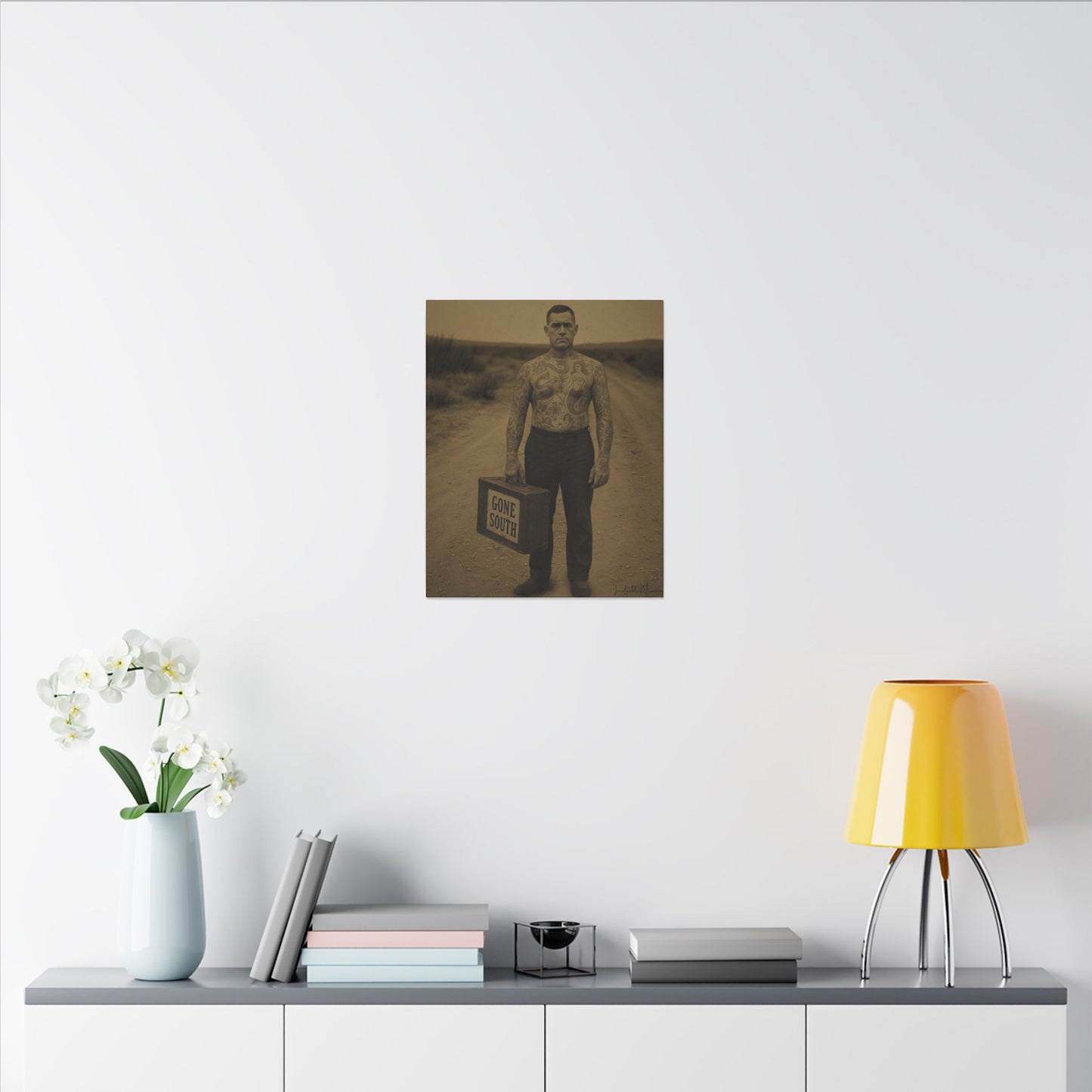 The Tattooed Man – Matte Canvas Print (Gallery-Wrapped) 0.75" – Vintage Circus-Inspired Canvas Wall Art