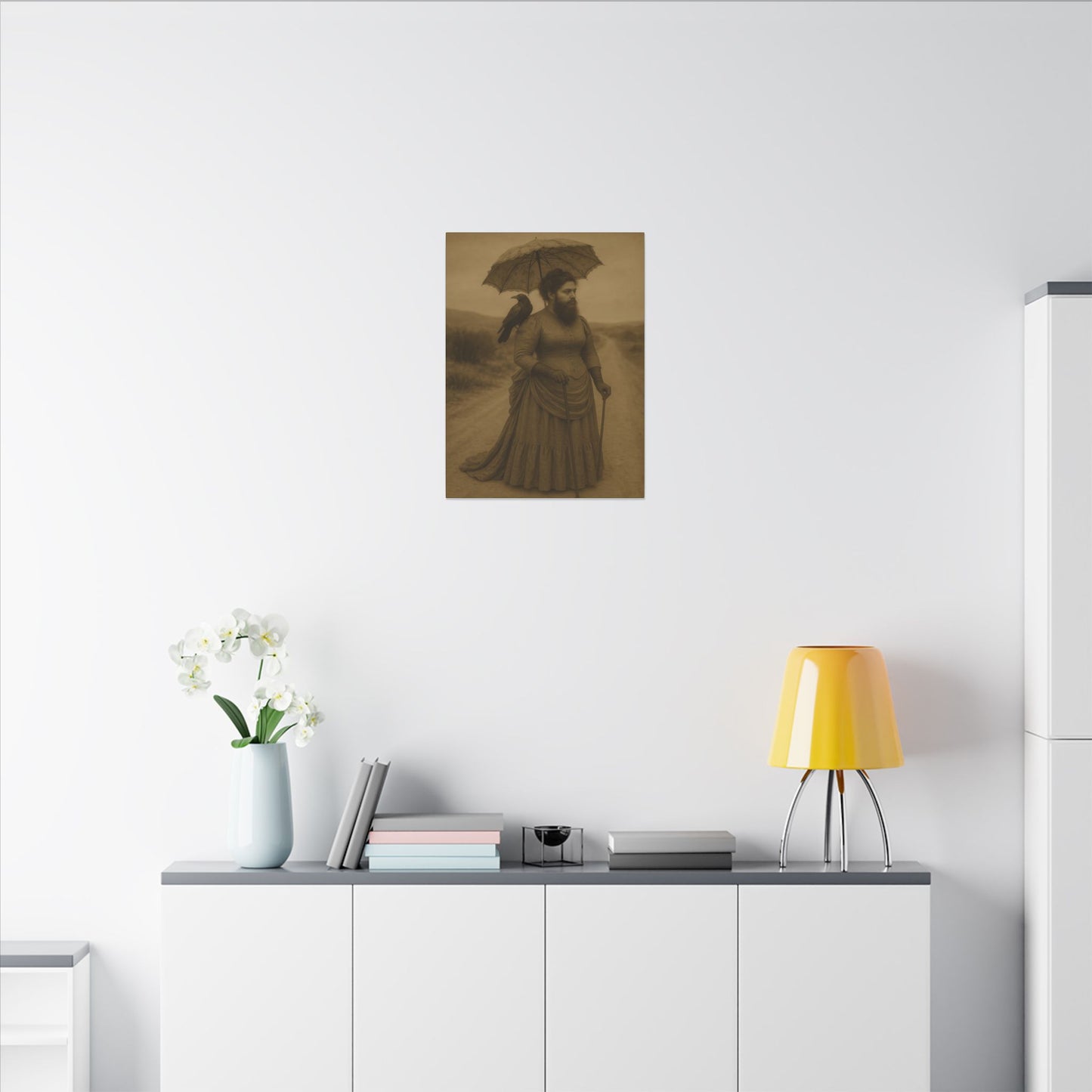 Bearded Lady with Crow β Matte Canvas Print (Gallery-Wrapped) 0.75"
