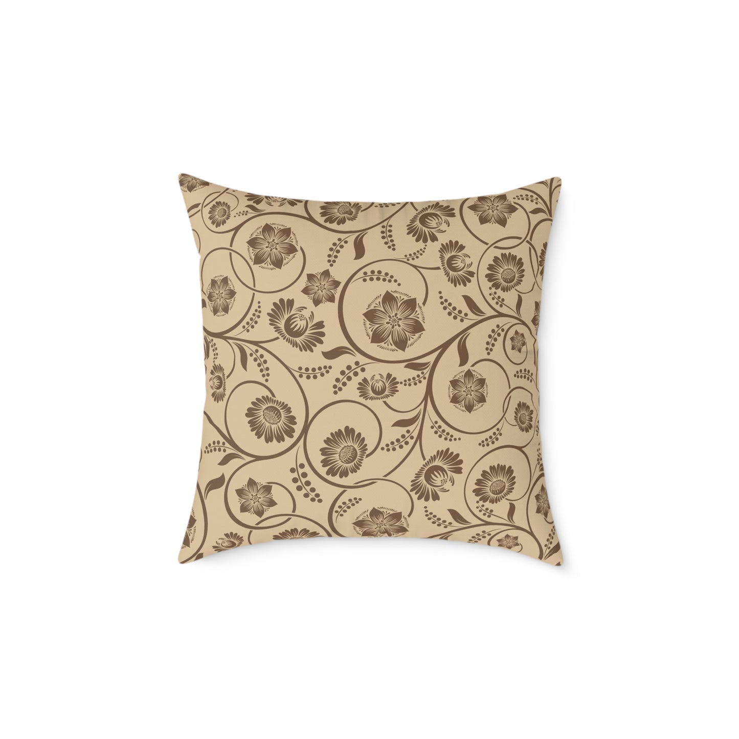 Earthy Witchy Botanical Square Poly Canvas Throw Pillow