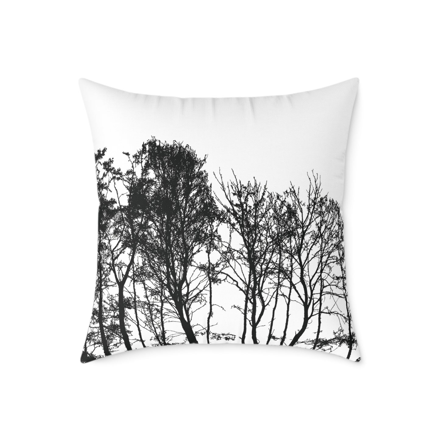 Dead Calm Treeline Silhouette Pillow β Stark Nature Accent for Lovers of the Bare & Bold - Canvas Throw Pillow