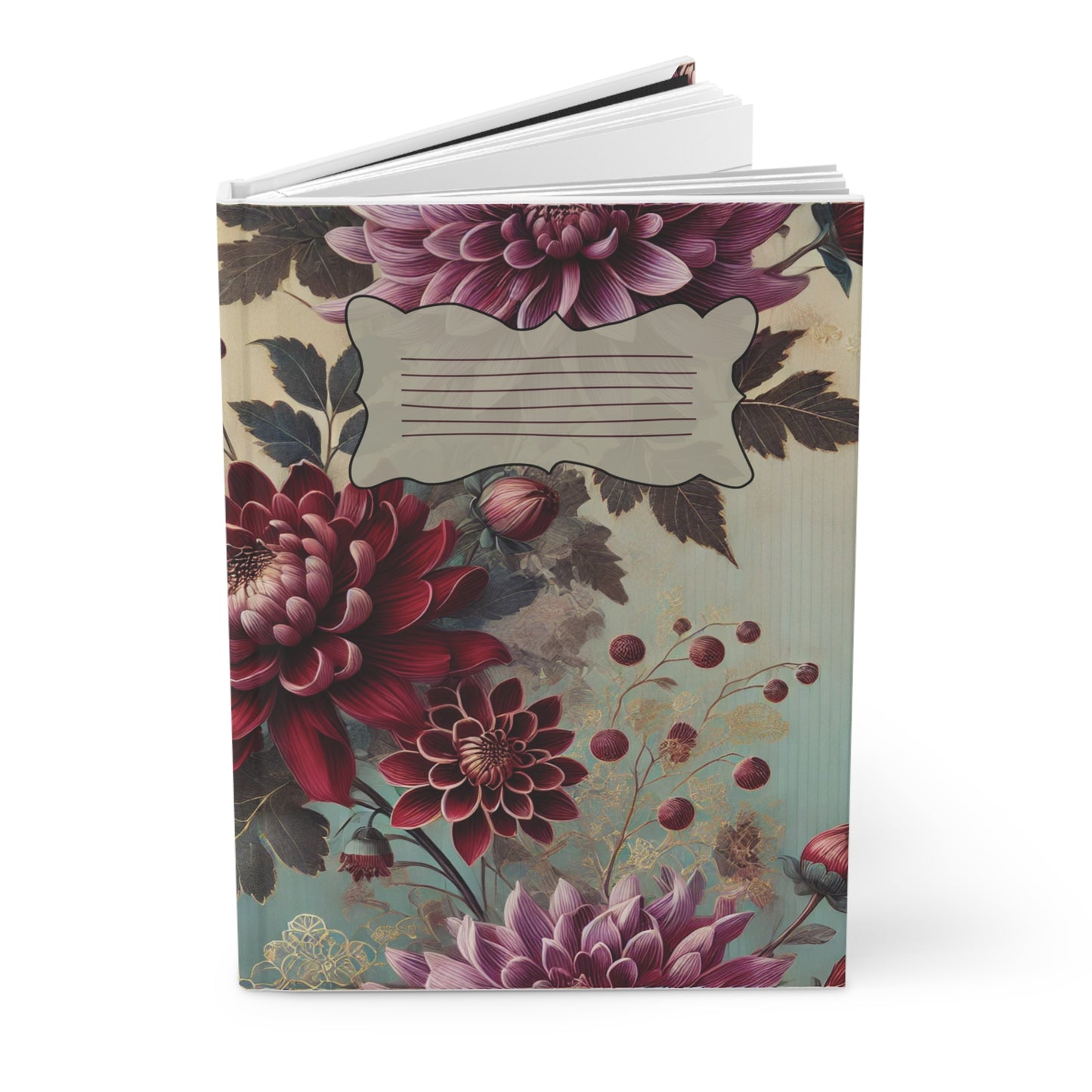 Floral Hardcover Journal, Matte Finish, Elegant Notebook for Writers, Gift for Students, Art Journal, Floral Stationery