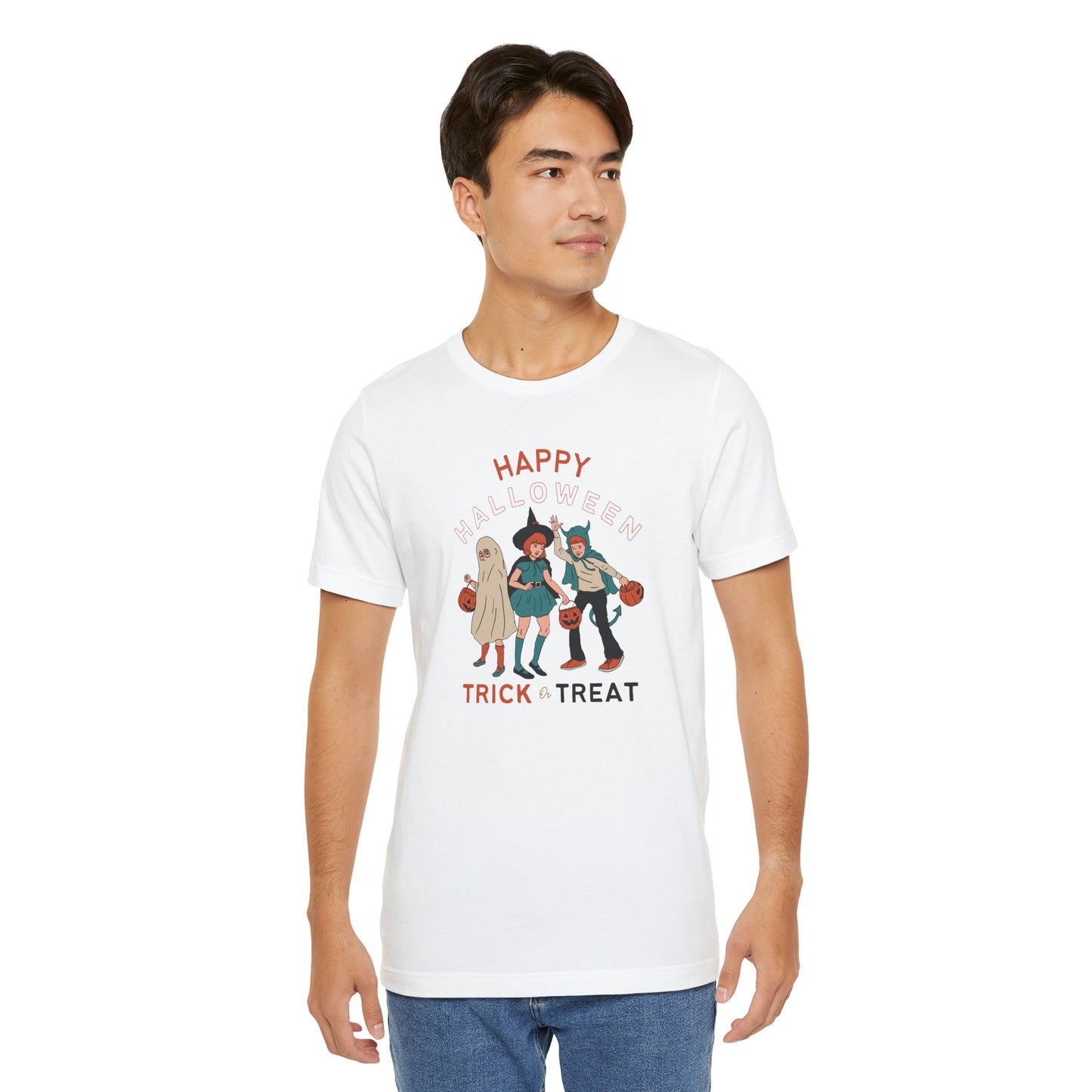 Happy Halloween Trick or Treat Vintage Vibe Tee โ Bella+Canvas 3001