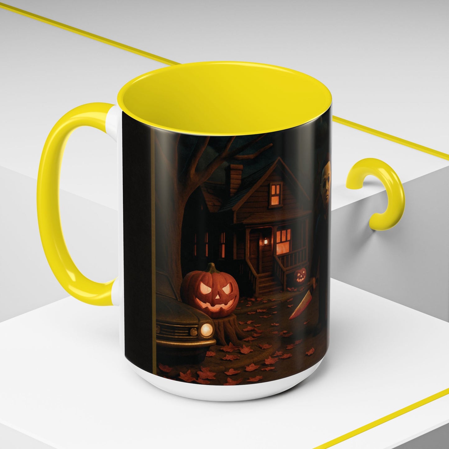 Clay-Style Slasher Halloween Night Mug | Accent Coffee Mug (11oz/15oz)