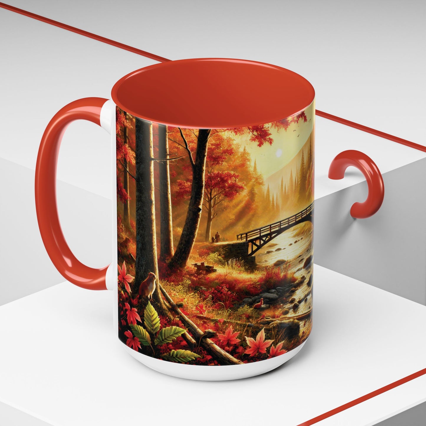 Cozy Autumn Cabin Mug | Fall Vibes Accent Coffee Mug (11oz/15oz)