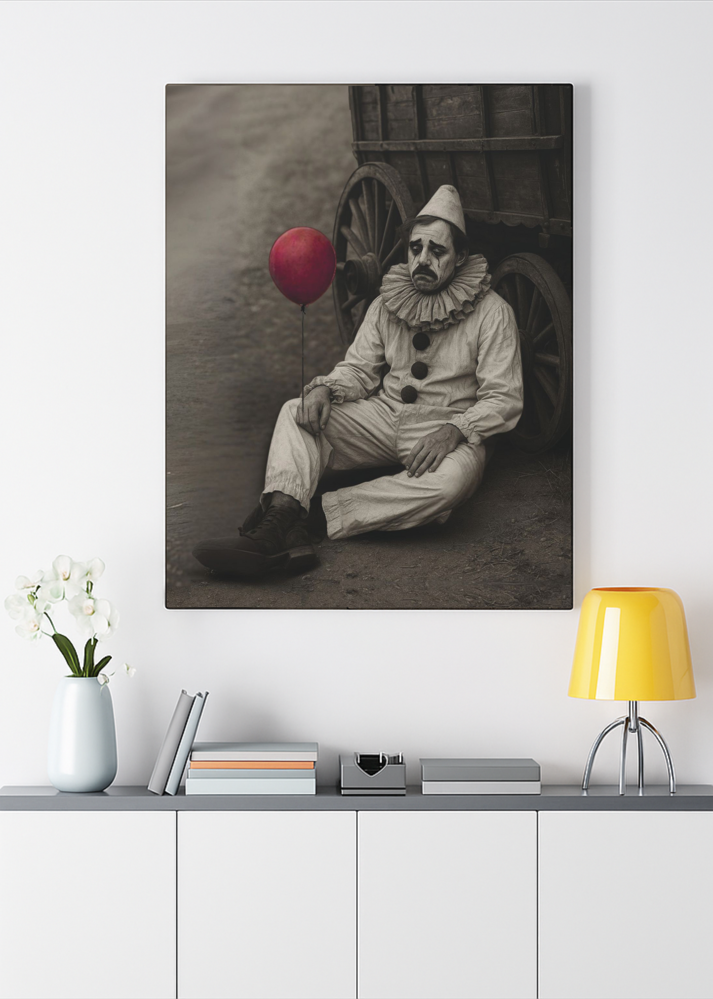 The Clown – Matte Canvas Print (Gallery-Wrapped) 0.75" – Vintage Circus-Inspired Canvas Wall Art