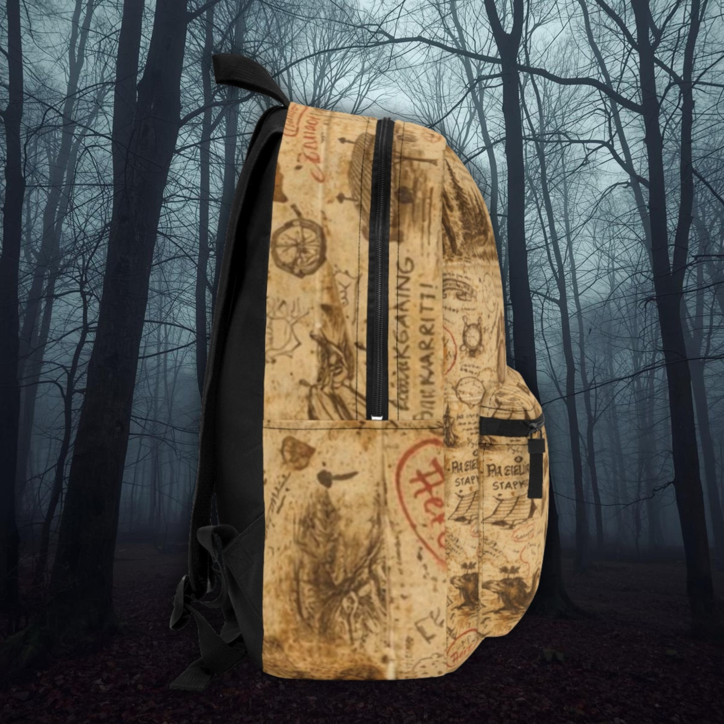 Bigfoot & Cryptid Map All Over Print Backpack