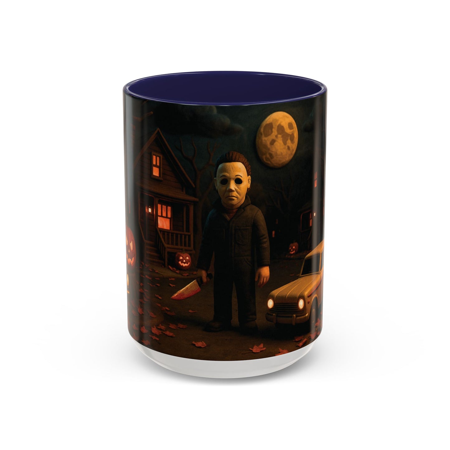 Clay-Style Slasher Halloween Night Mug | Accent Coffee Mug (11oz/15oz)