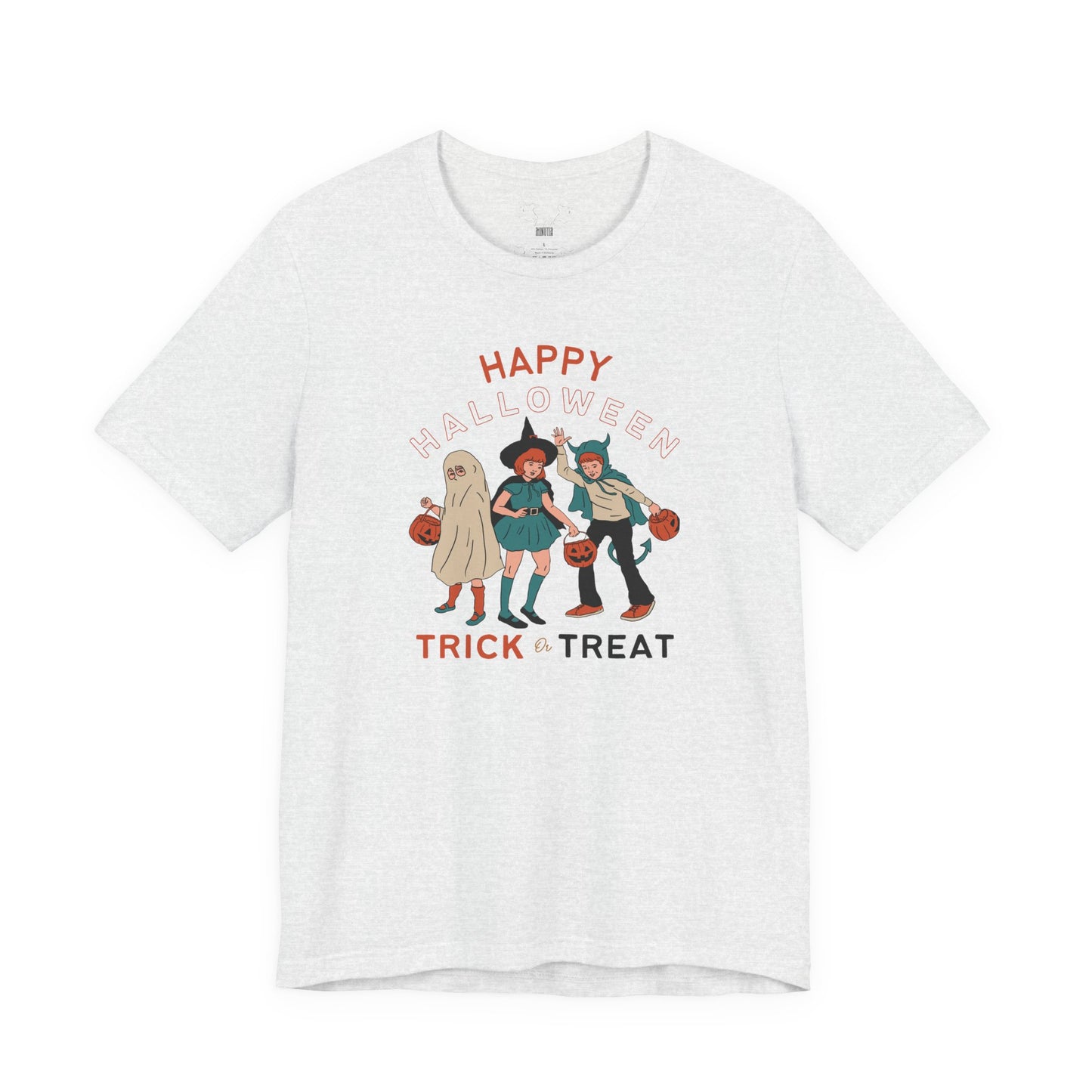 Happy Halloween Trick or Treat Vintage Vibe Tee โ Bella+Canvas 3001