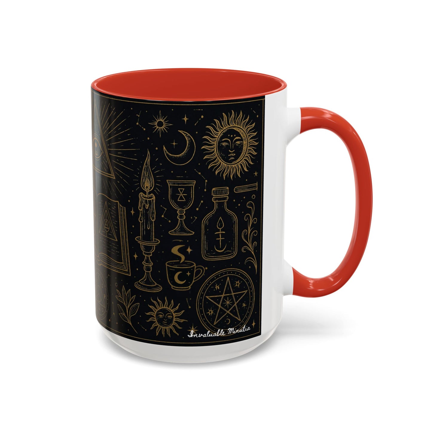 Witchy Aesthetic Coffee Mug โ 15oz Black & Purple Ceramic with Occult Symbols โ Goth Kitchen Decor, Halloween Gift Idea - 11oz/15oz