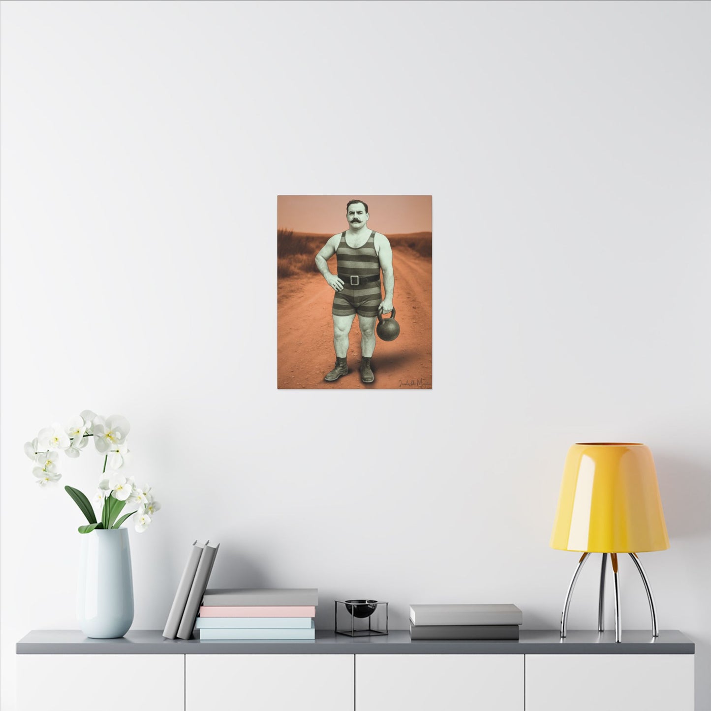 The Strongman – Matte Canvas Print (Gallery-Wrapped) 0.75" – Vintage Circus-Inspired Canvas Wall Art