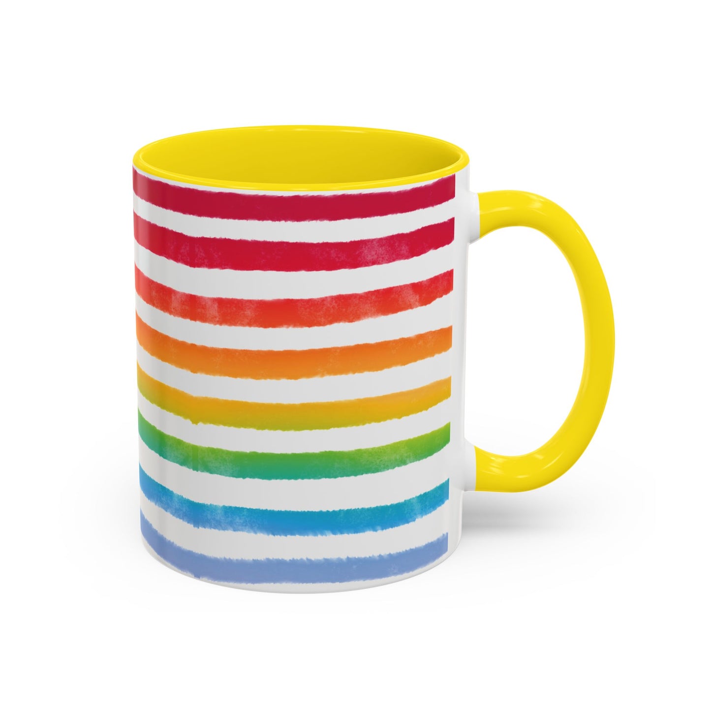 π Bold Rainbow Stripes Pride Mug | 11oz/15oz | Purple Accent