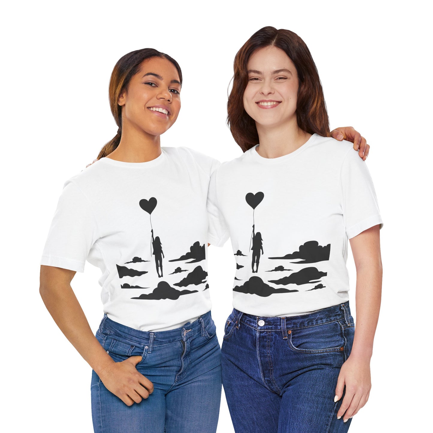 π Up and Away Tee β Heart Balloon Silhouette