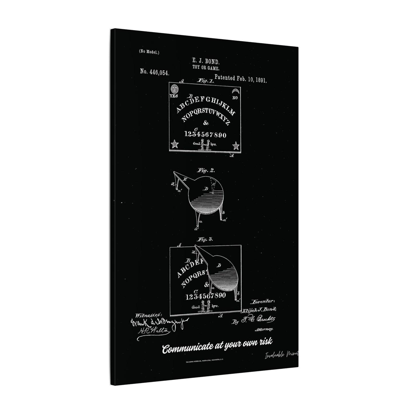 Ouija Board Patent Print (1891) – Gothic Spirit Board Canvas Wall Art