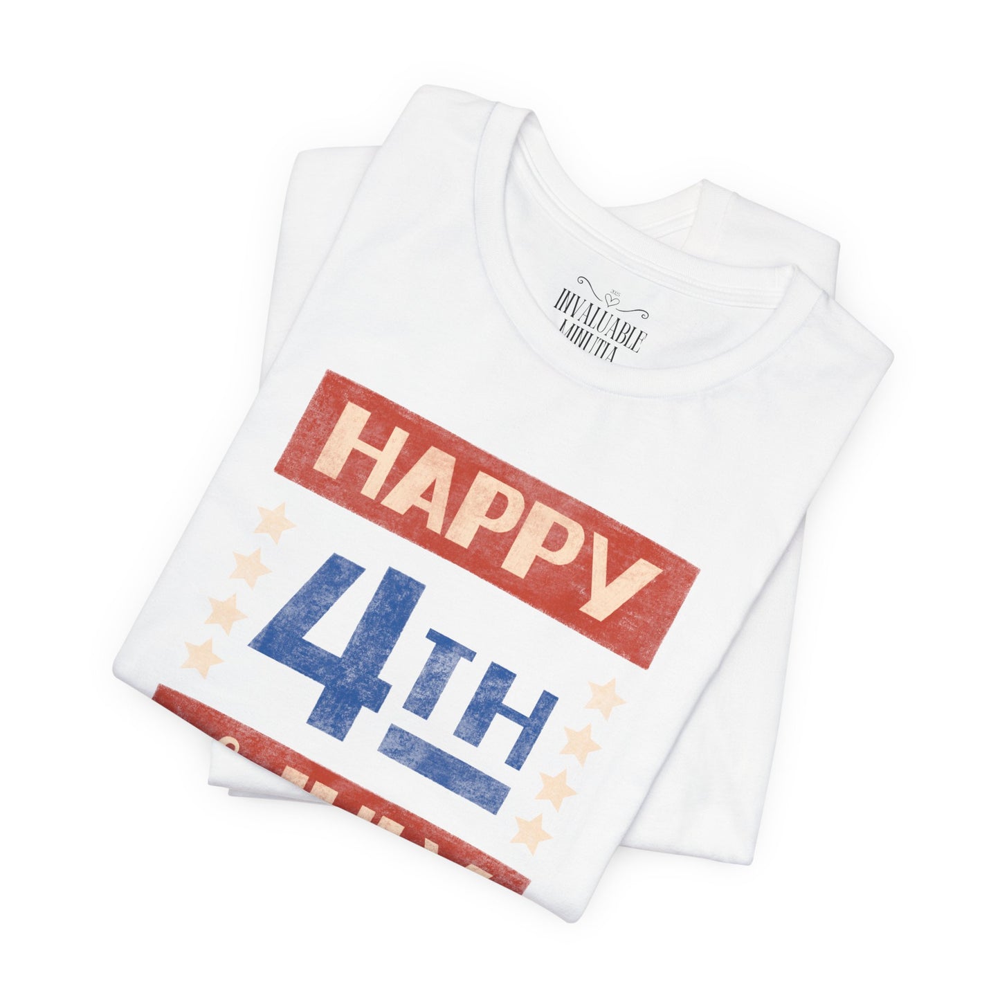 Happy 4th / Land of the Free Tee – Dual-Sided Print – Unisex Bella + Canvas Jersey T-Shirt