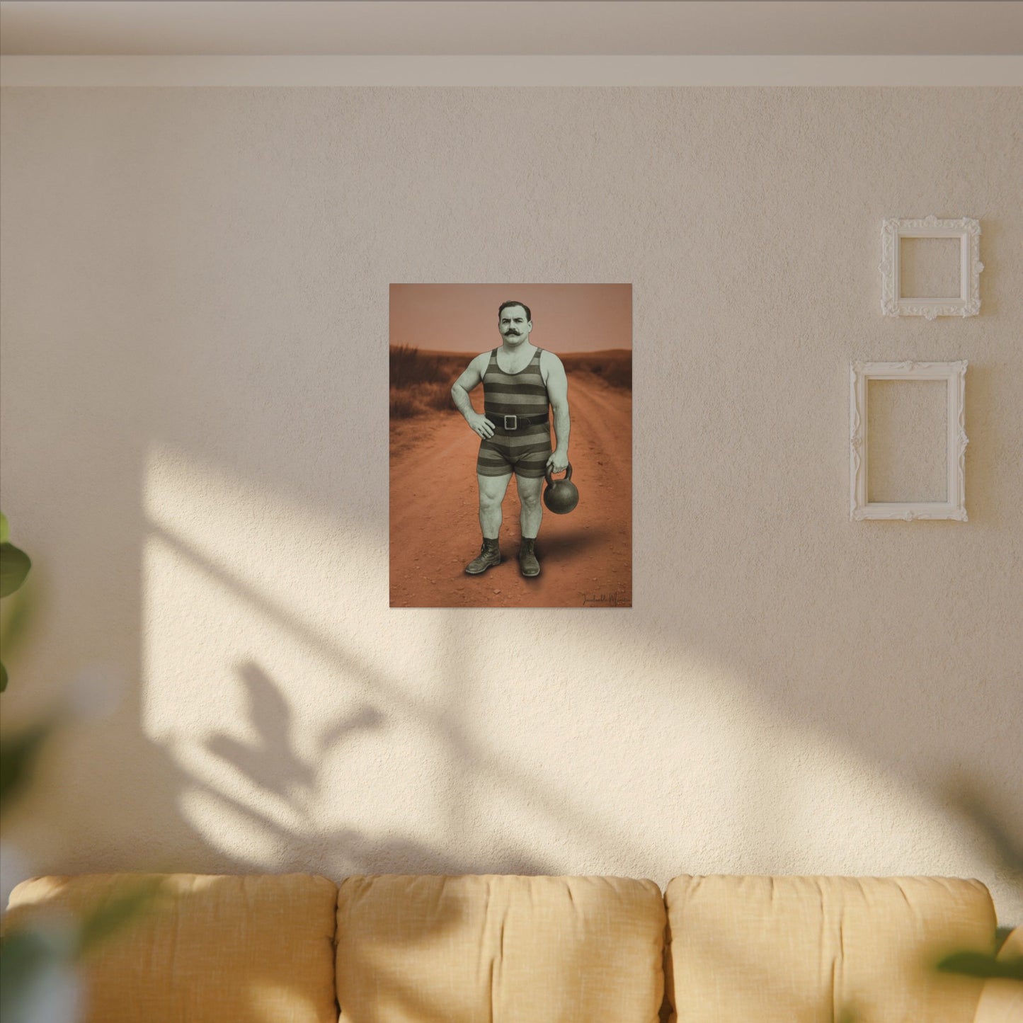 The Strongman – Matte Canvas Print (Gallery-Wrapped) 0.75" – Vintage Circus-Inspired Canvas Wall Art