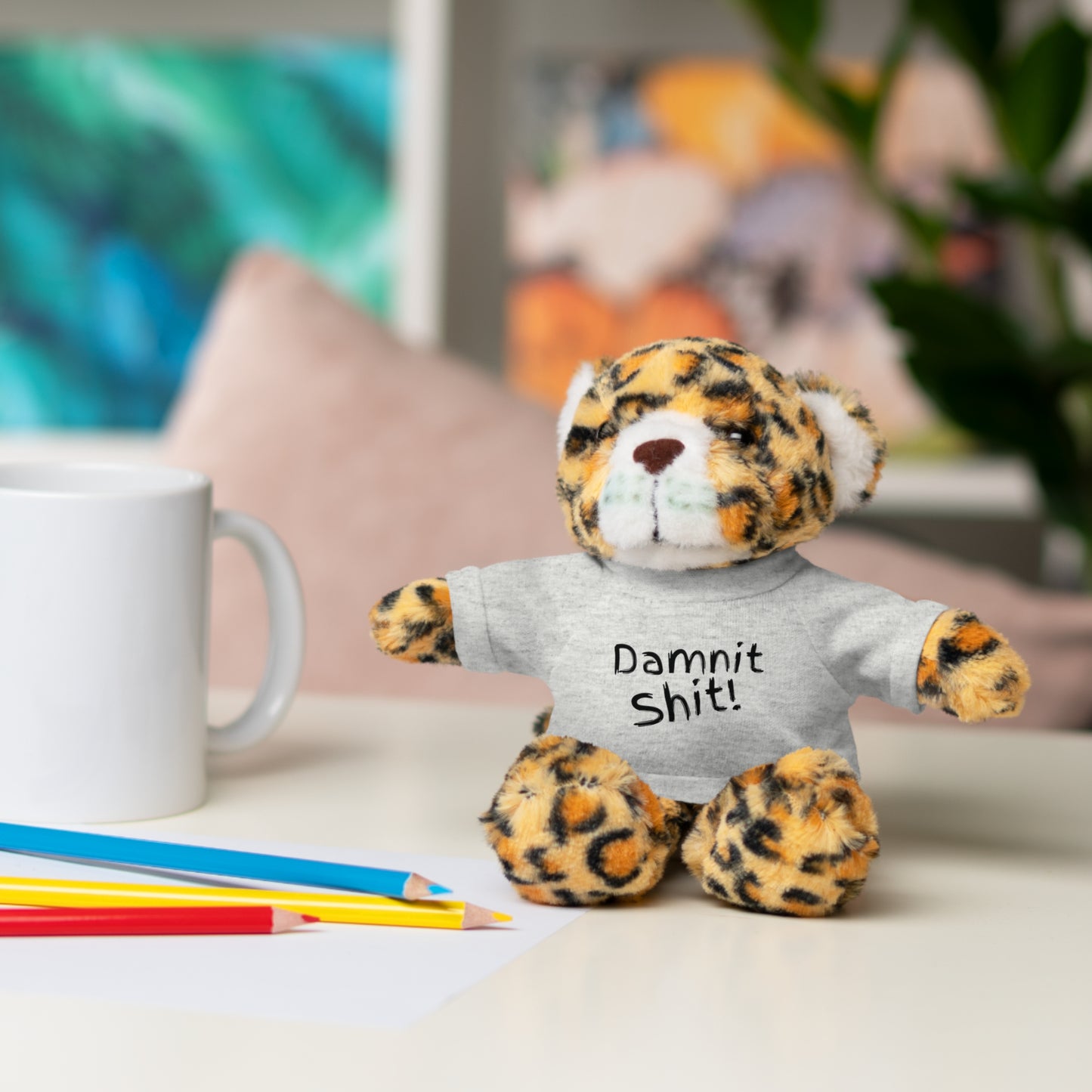 8" Funny Stuffed Animal Gift for Adults, Cute Plush Toy, Humor Bear, Sarcastic Gifts, Quirky Decor, Comfort Toy with Quote