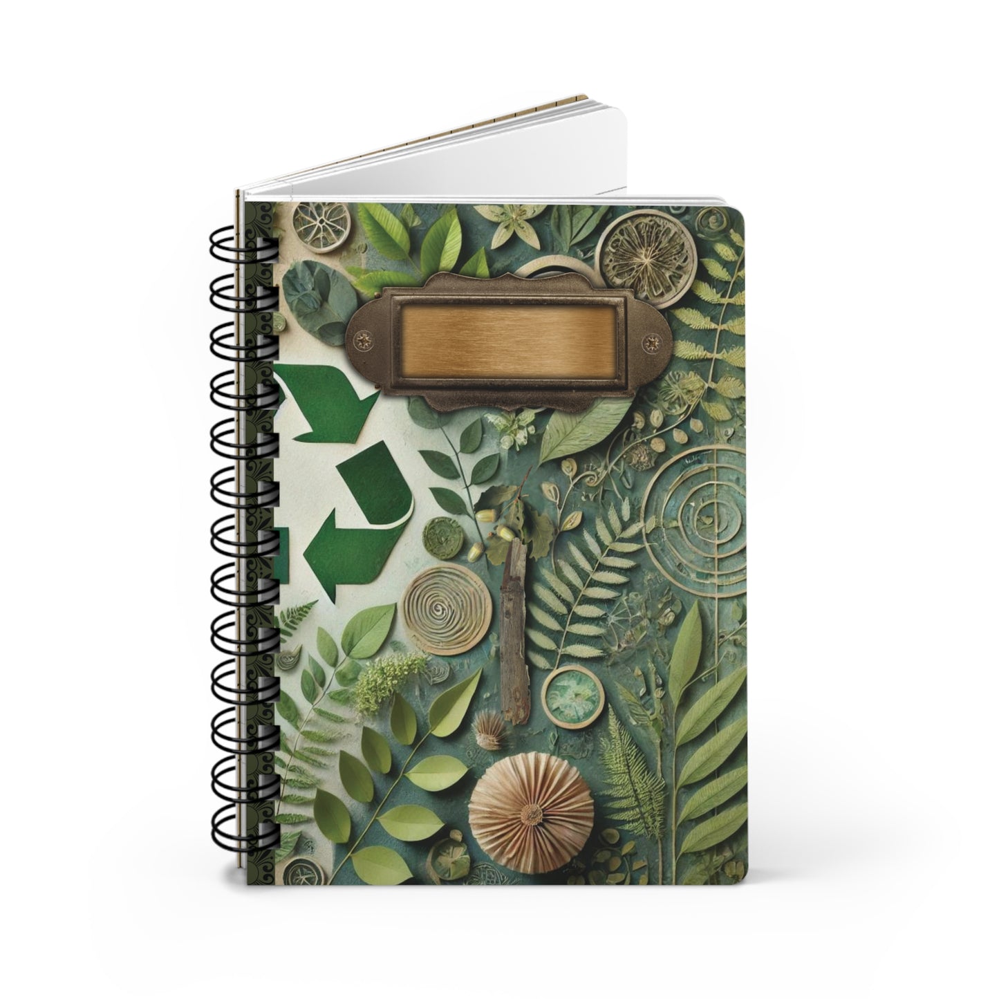 Eco-Friendly Spiral Bound Journal | Recycled Paper Notebook | Nature Design Diary | Sustainable 5x7 Planner | Earth Day Gift - Hard Cover