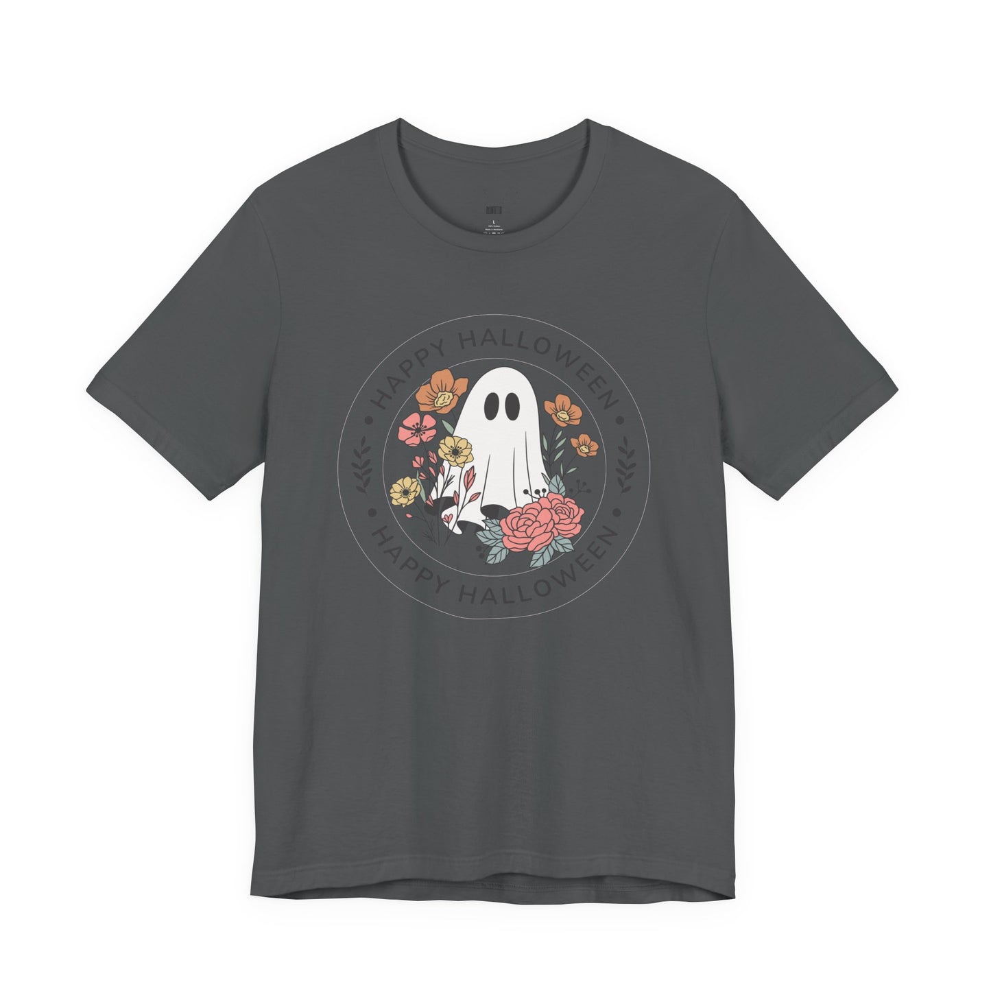 Happy Halloween Floral Ghost Tee – Bella+Canvas 3001