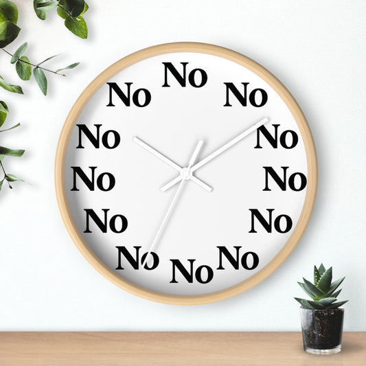 Rolig sarkastisk väggklocka – Alla timmar säger NEJ – Boutique 10” klocka för ADHD, utbrändhet och passiv aggression dekoration