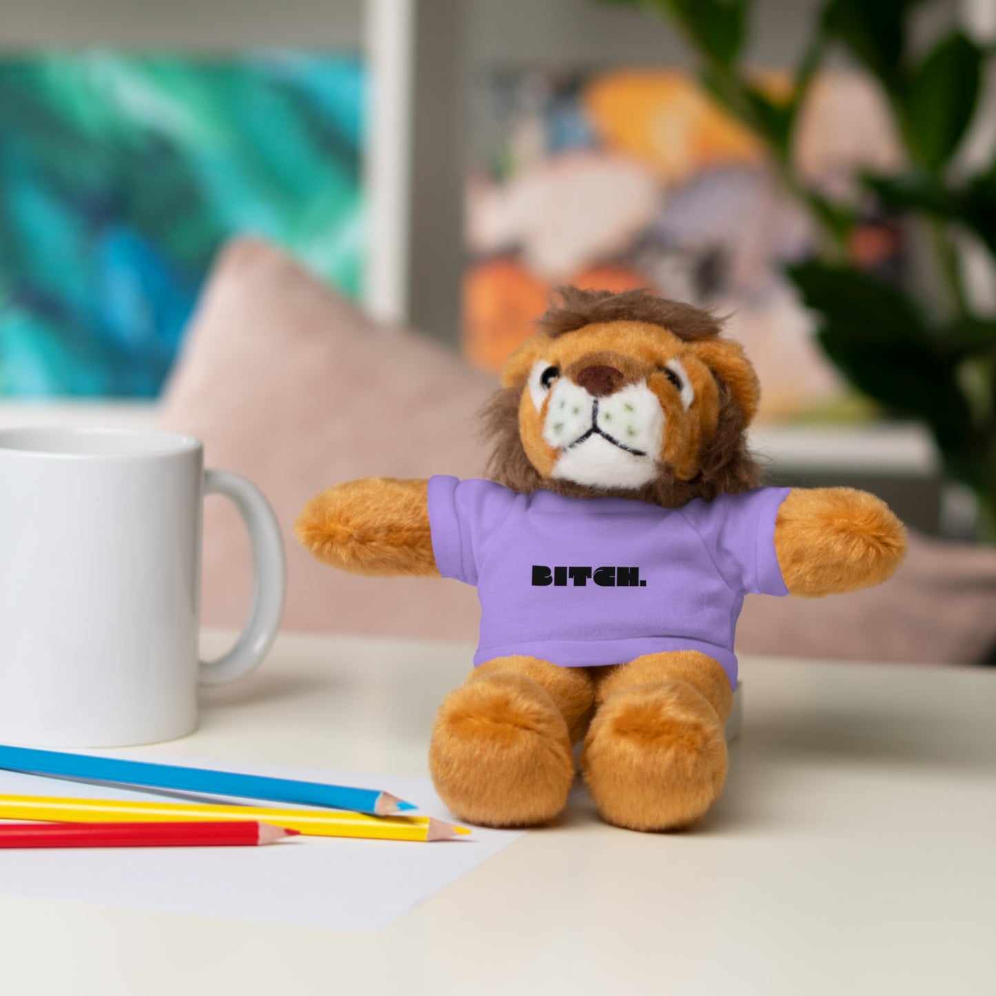 8" Funny Stuffed Animal Gift for Adults, Cute Plush Toy, Humor Bear, Sarcastic Gifts, Quirky Decor, Comfort Toy with Quote
