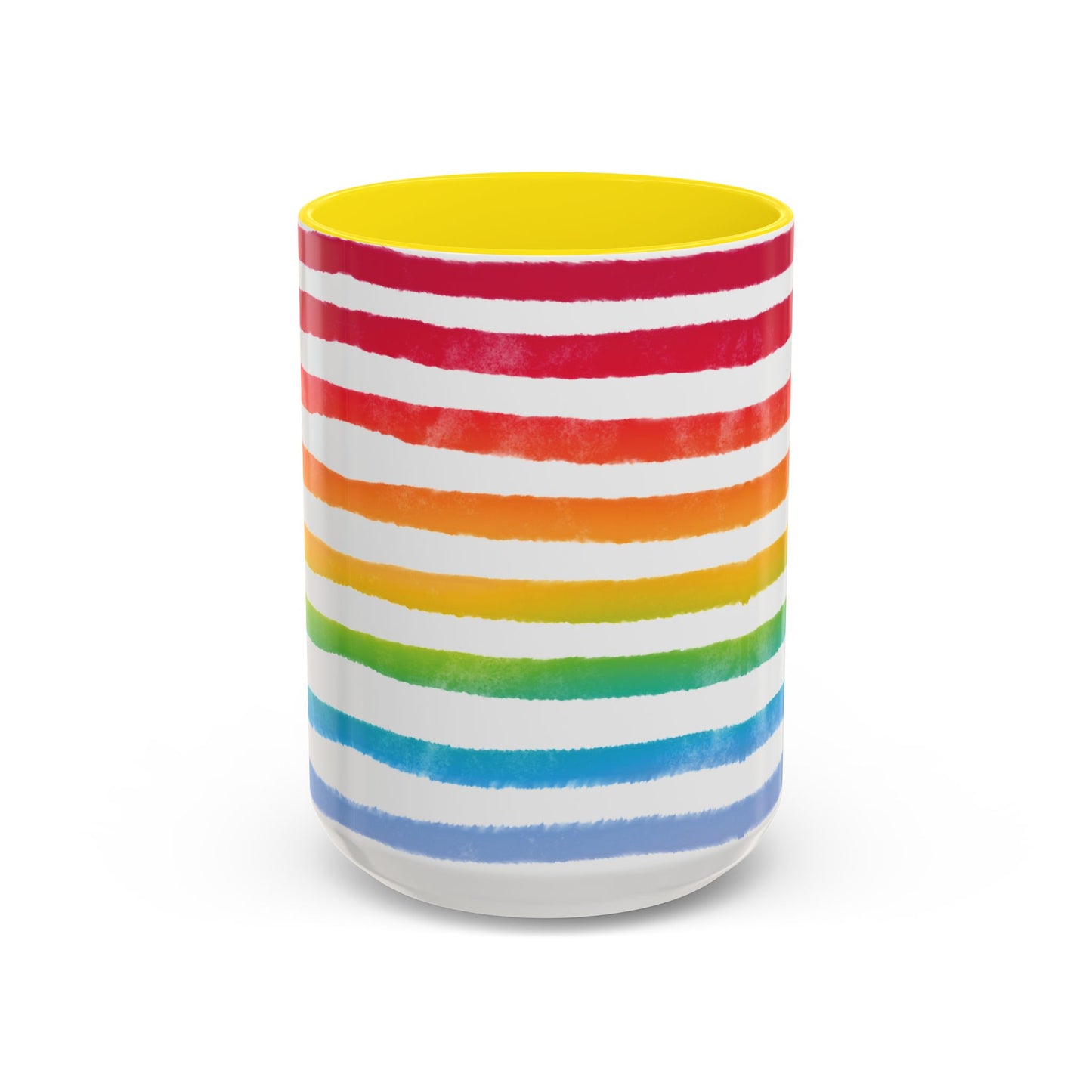 π Bold Rainbow Stripes Pride Mug | 11oz/15oz | Purple Accent