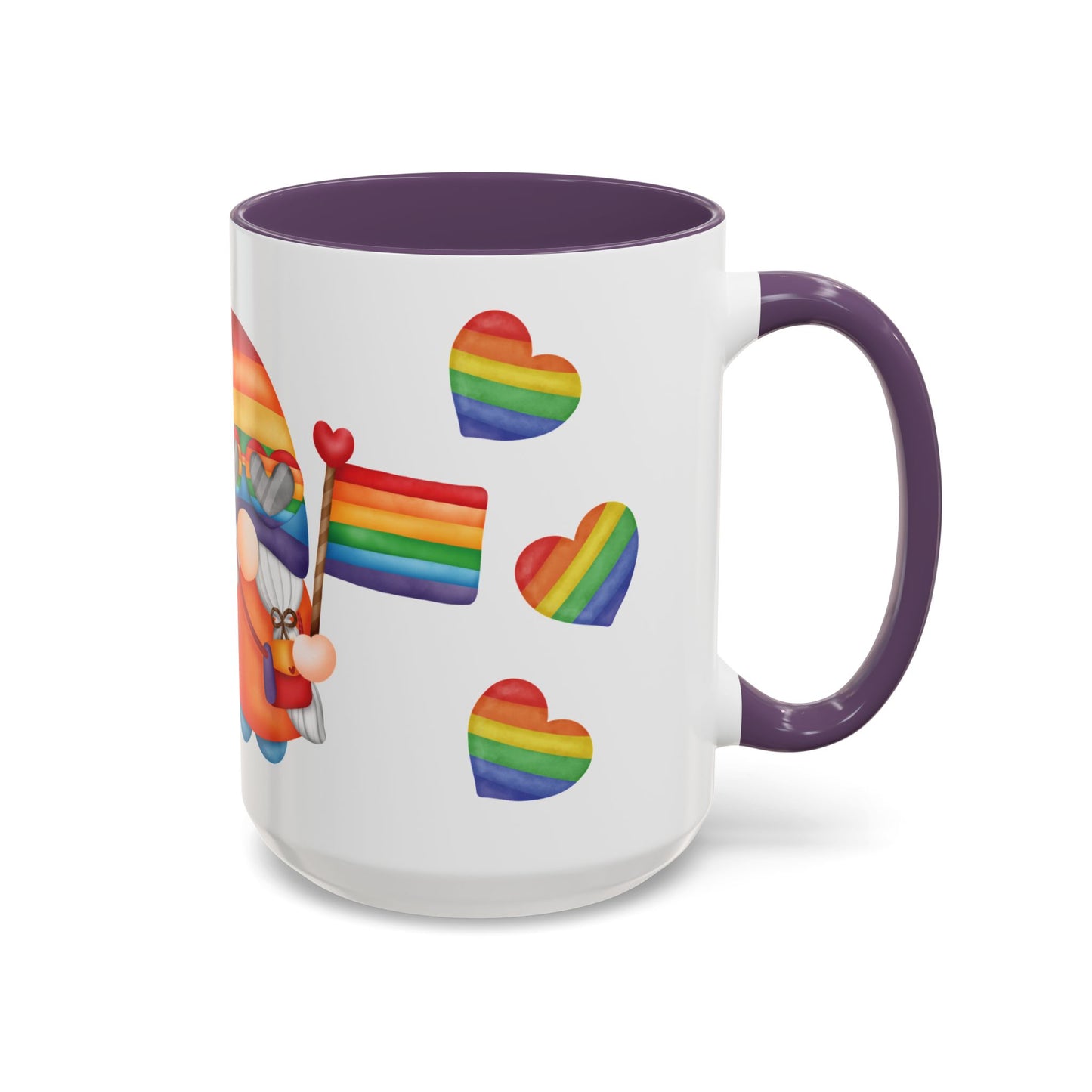 Pride Gnome Accent Mug | Rainbow Love Coffee Cup | 11oz & 15oz