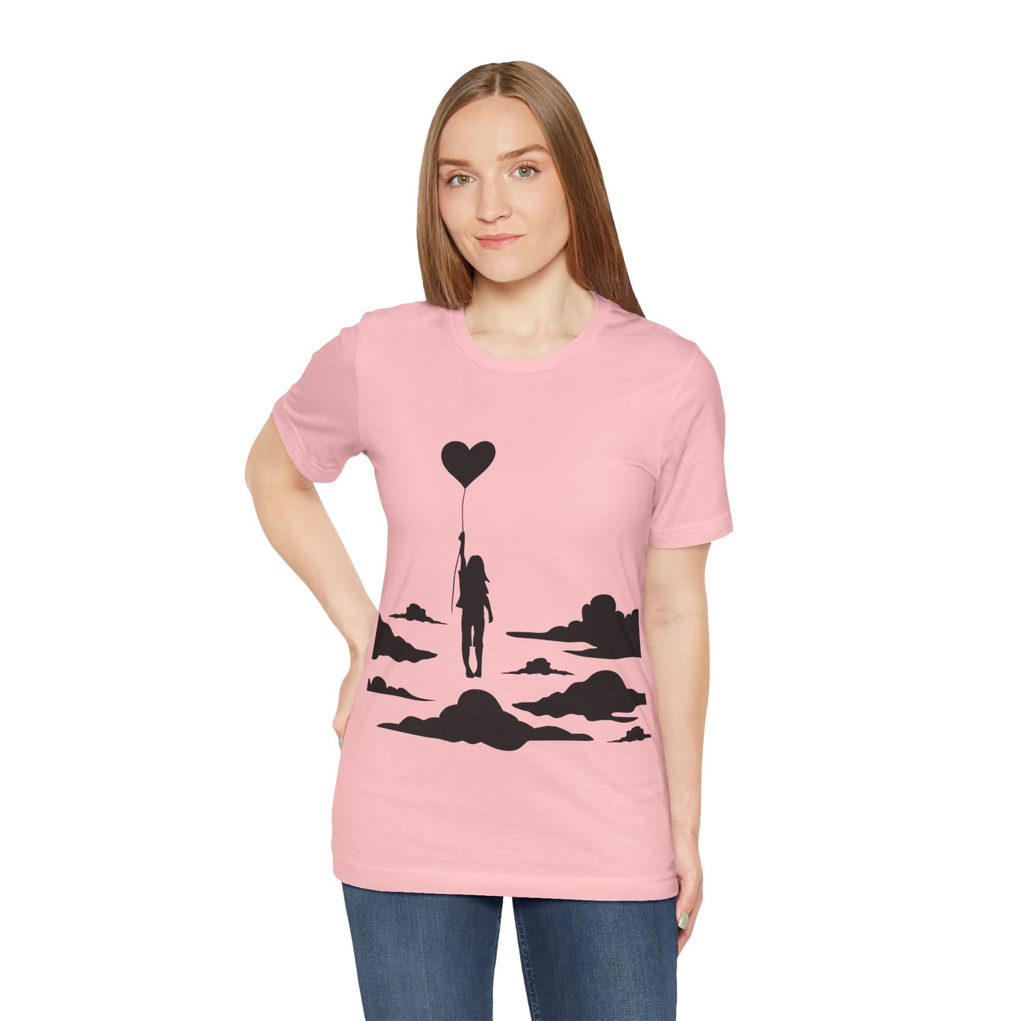π Up and Away Tee β Heart Balloon Silhouette
