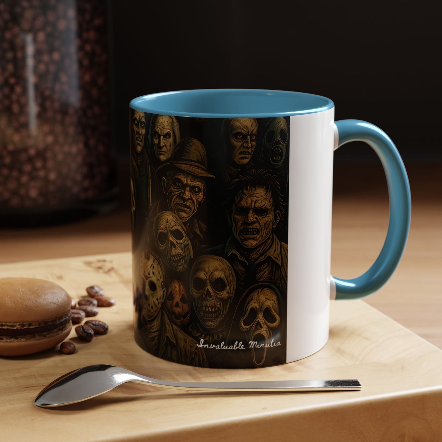 Horror Villain Collage Mug – 15oz & 11oz Ceramic Coffee Mug – Slasher Icons Halloween Gift – Goth Horrorcore Kitchen Decor