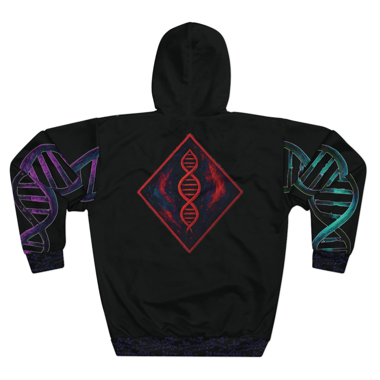 Artistic DNA Science Theme Unisex Pullover Hoodie, Ideal for Science Lovers, Gifts for Students - ALL Over Print