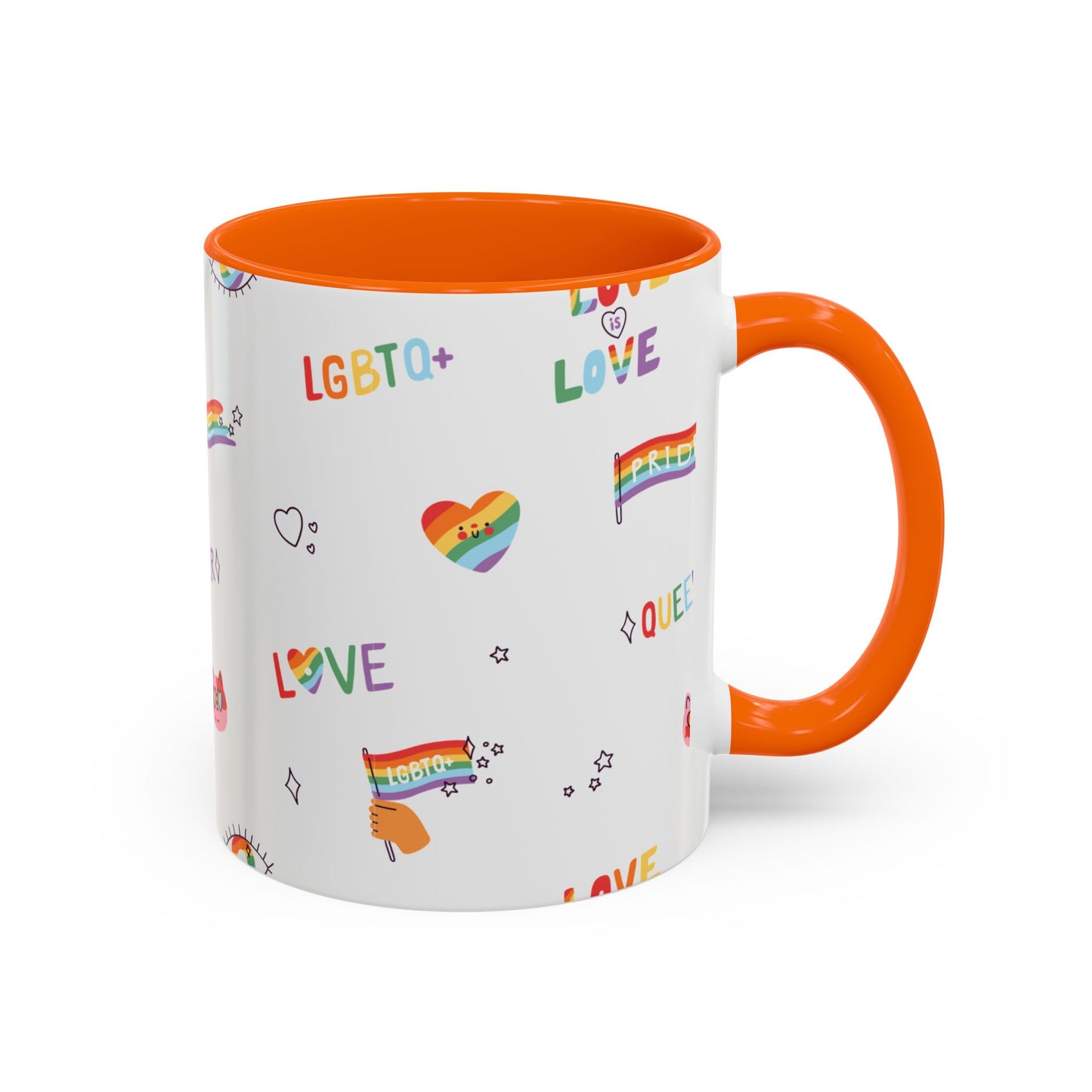 Minimalist Pride Accent Mug | LGBTQ+ Love Ceramic Cup | 11oz & 15oz
