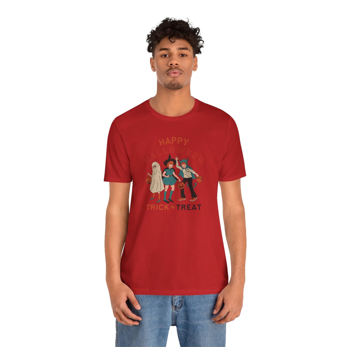 Happy Halloween Trick or Treat Vintage Vibe Tee โ Bella+Canvas 3001