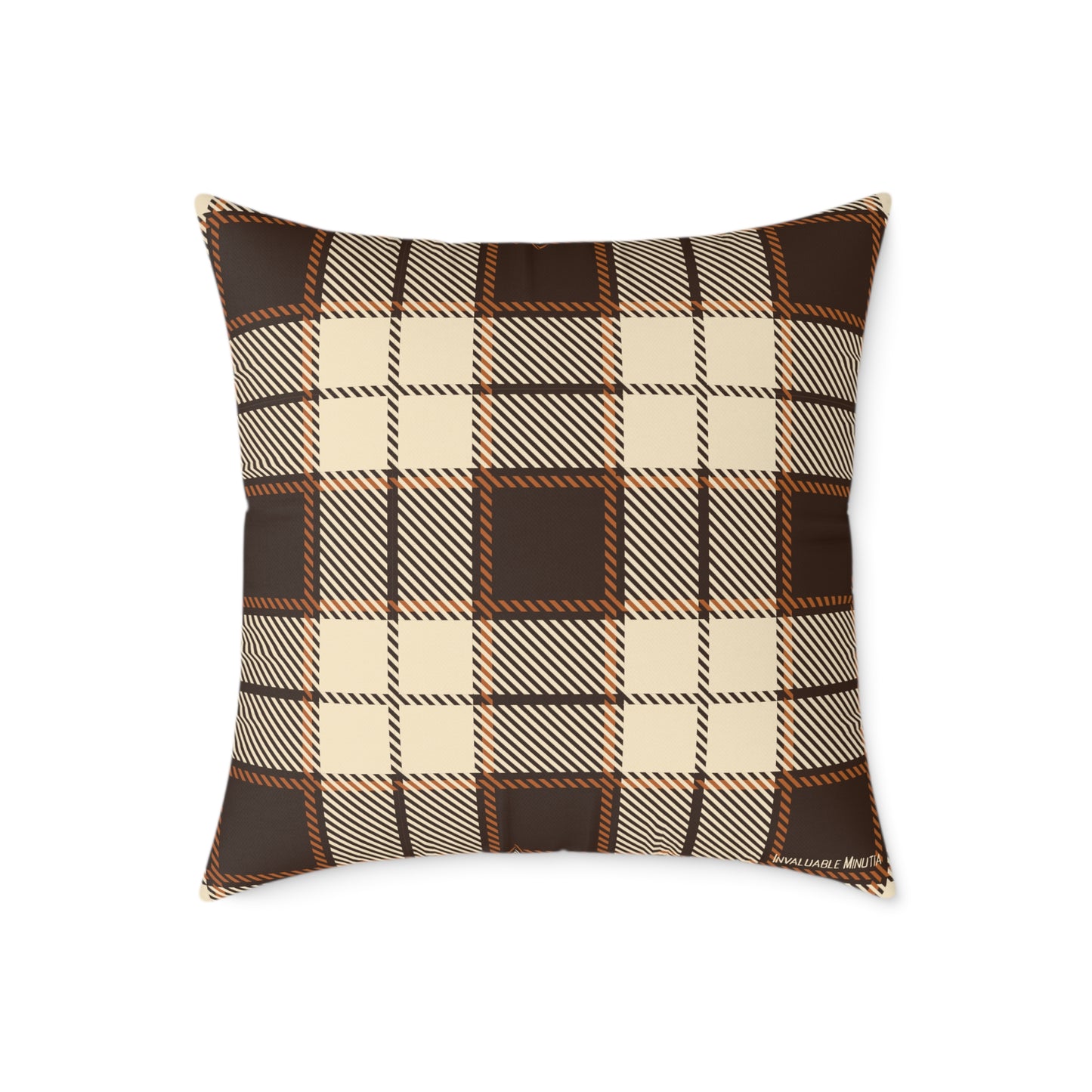 Gothic Halloween Throw Pillow – Colorway Poly Canvas – Reversible Plaid – Skulls, Moths & Black Candles – Premium Fall Decor