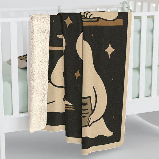 Manta polar Sherpa "Rutina Fantasma": acogedora manta de temporada espeluznante, comodidad para entretiempo, 127 x 152 cm o 152 x 203 cm