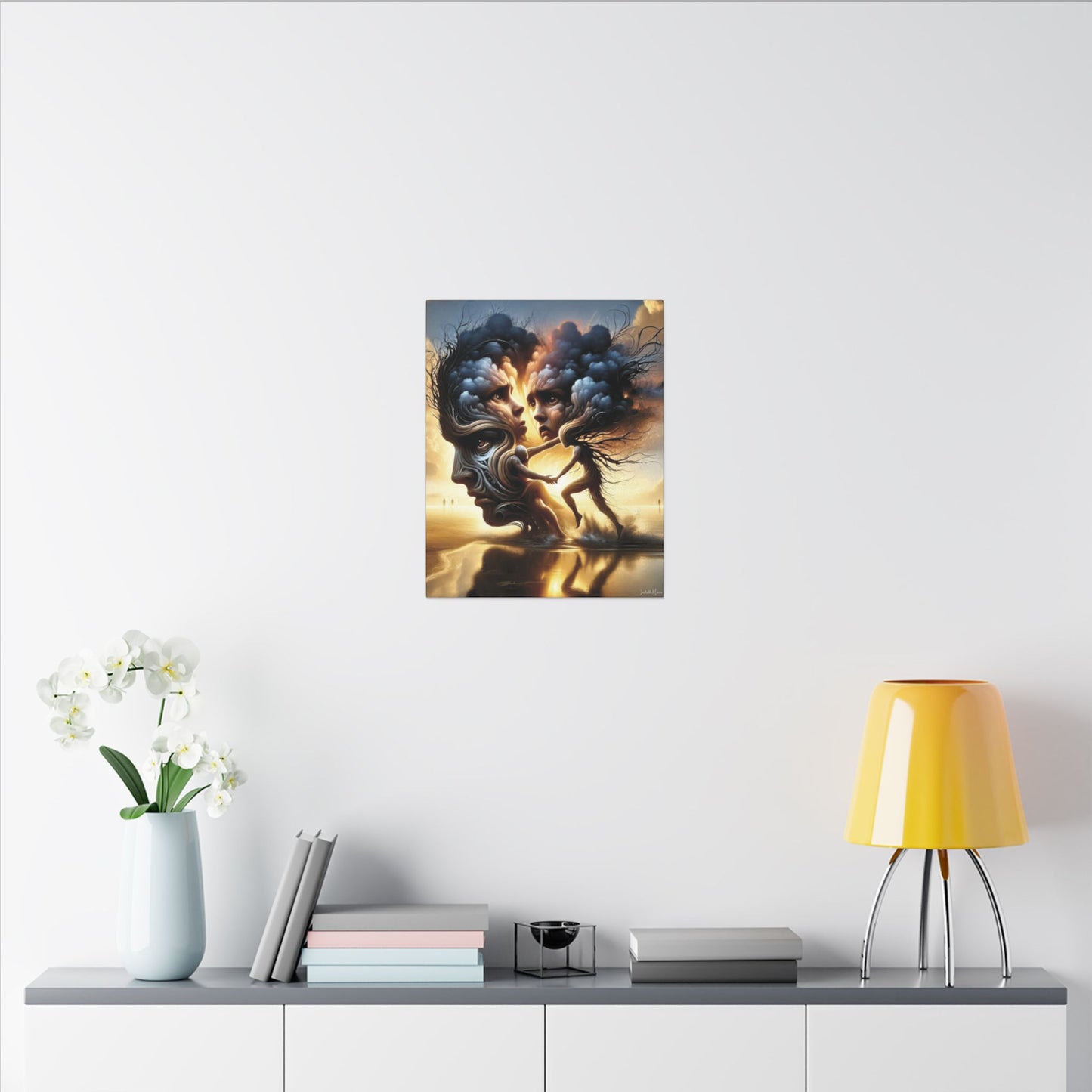 The Insatiable Lovers – Surreal Fantasy Canvas Wall Art | Premium Stretched Print