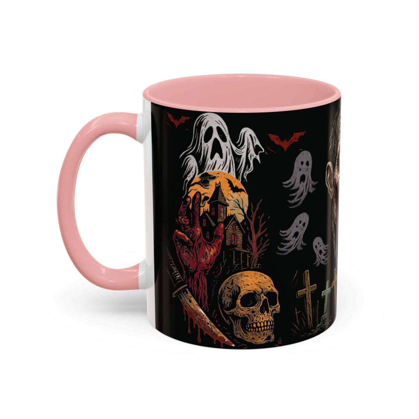 Horror Coffee Mug – Zombie Graveyard Halloween Design – 11oz & 15oz Ceramic – Creepy Goth Kitchen Decor