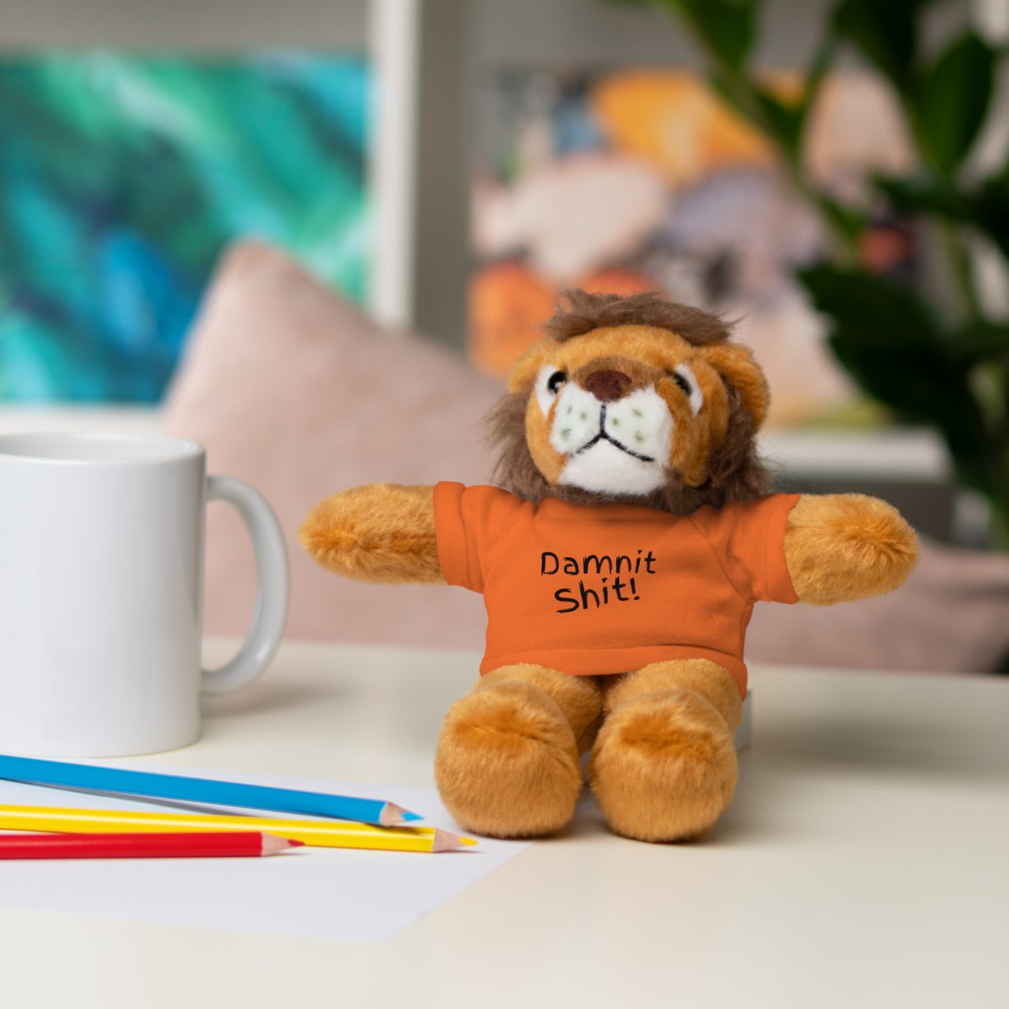 8" Funny Stuffed Animal Gift for Adults, Cute Plush Toy, Humor Bear, Sarcastic Gifts, Quirky Decor, Comfort Toy with Quote