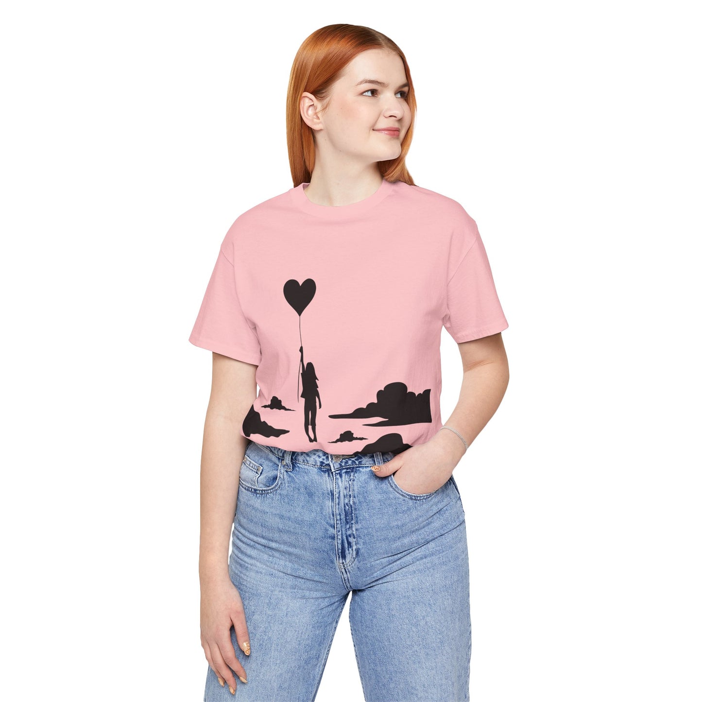 π Up and Away Tee β Heart Balloon Silhouette